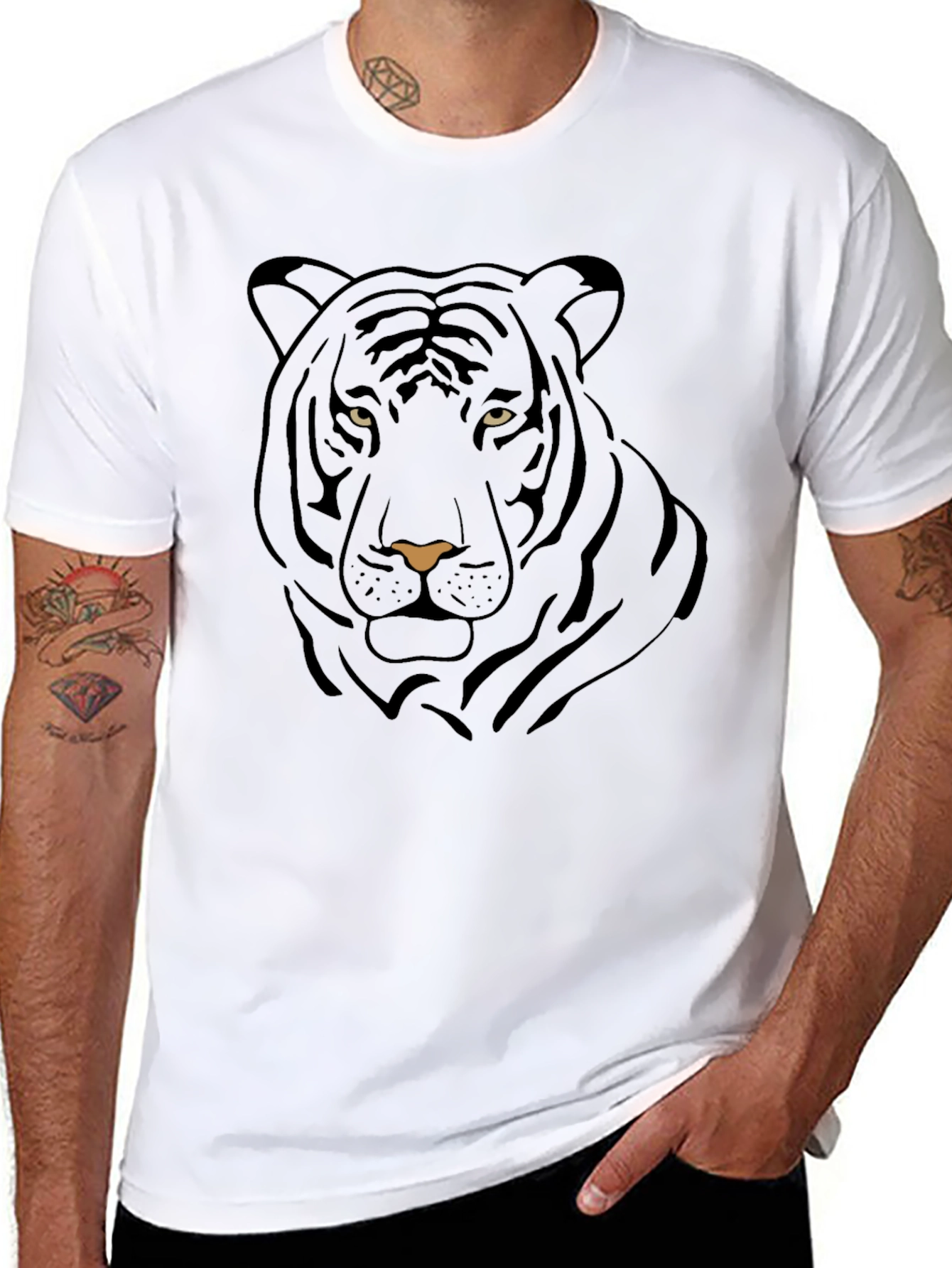 Black Tiger Graphic Tee - Stylish Mens Casual Shirt