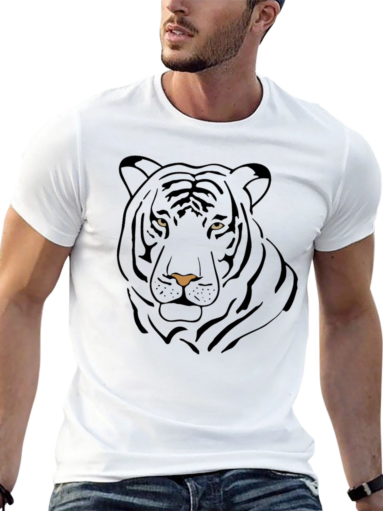 Black Tiger Graphic Tee - Stylish Mens Casual Shirt