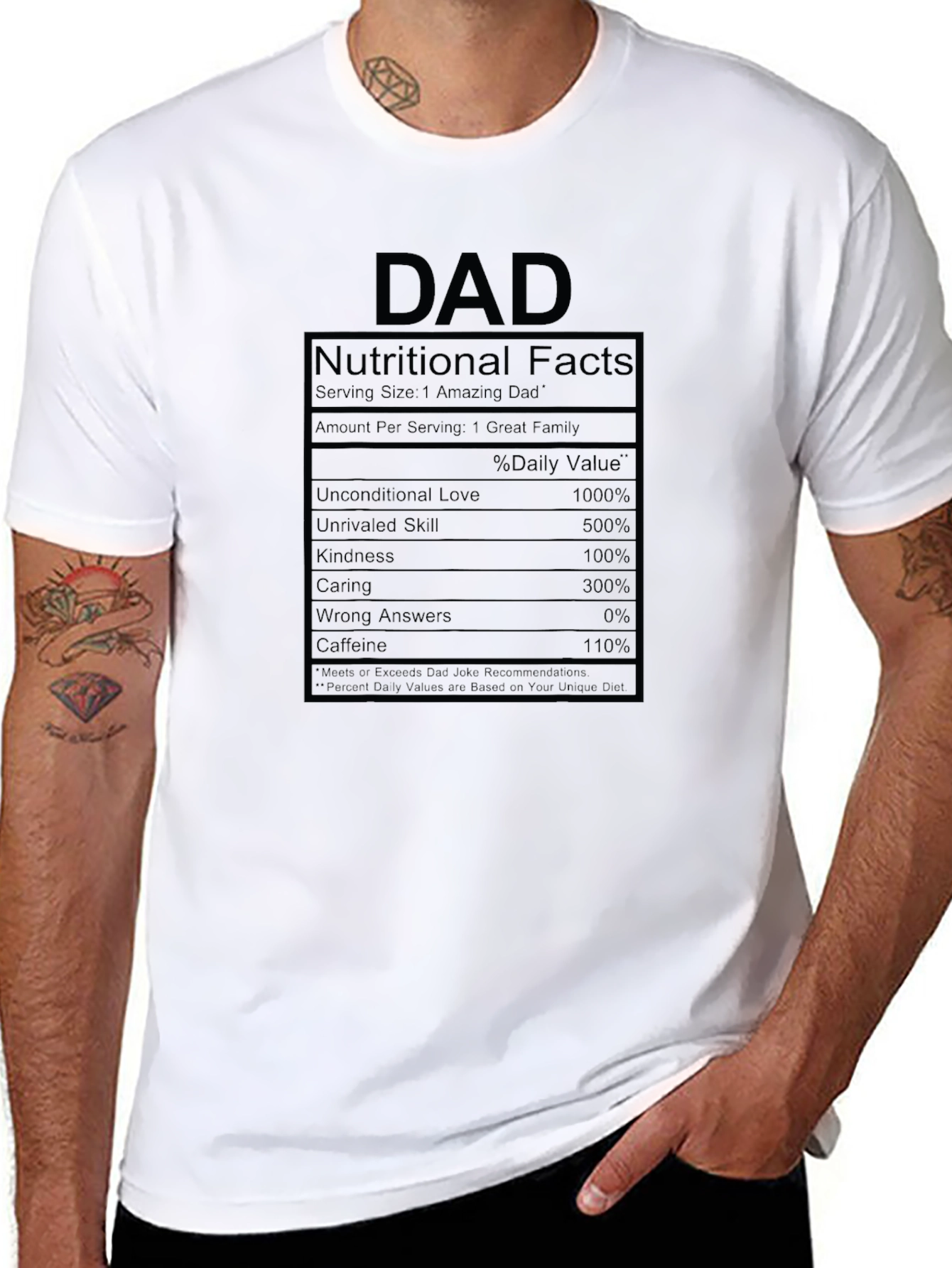 Dad Nutritional Facts Black T-Shirt