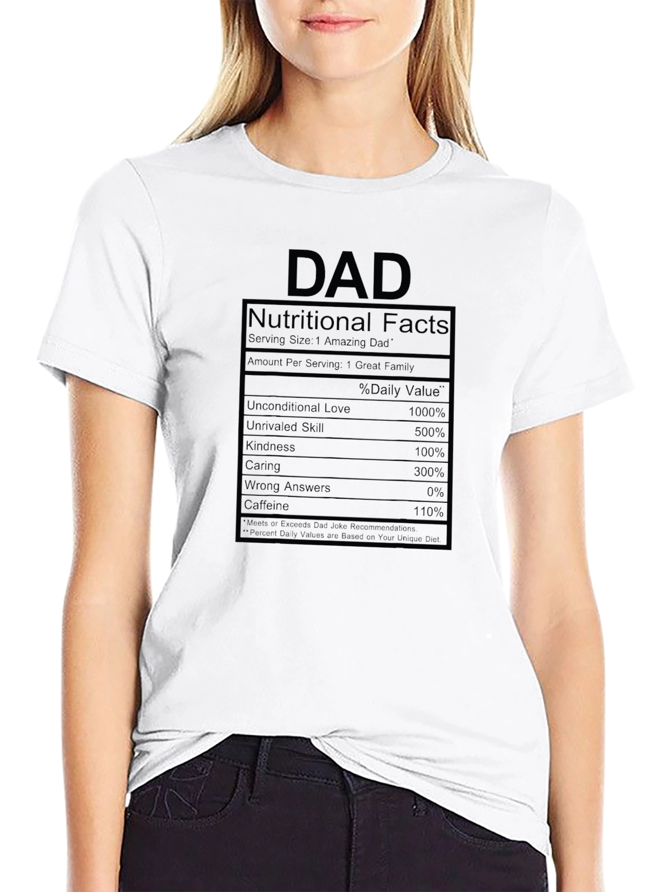 Dad Nutritional Facts Black T-Shirt
