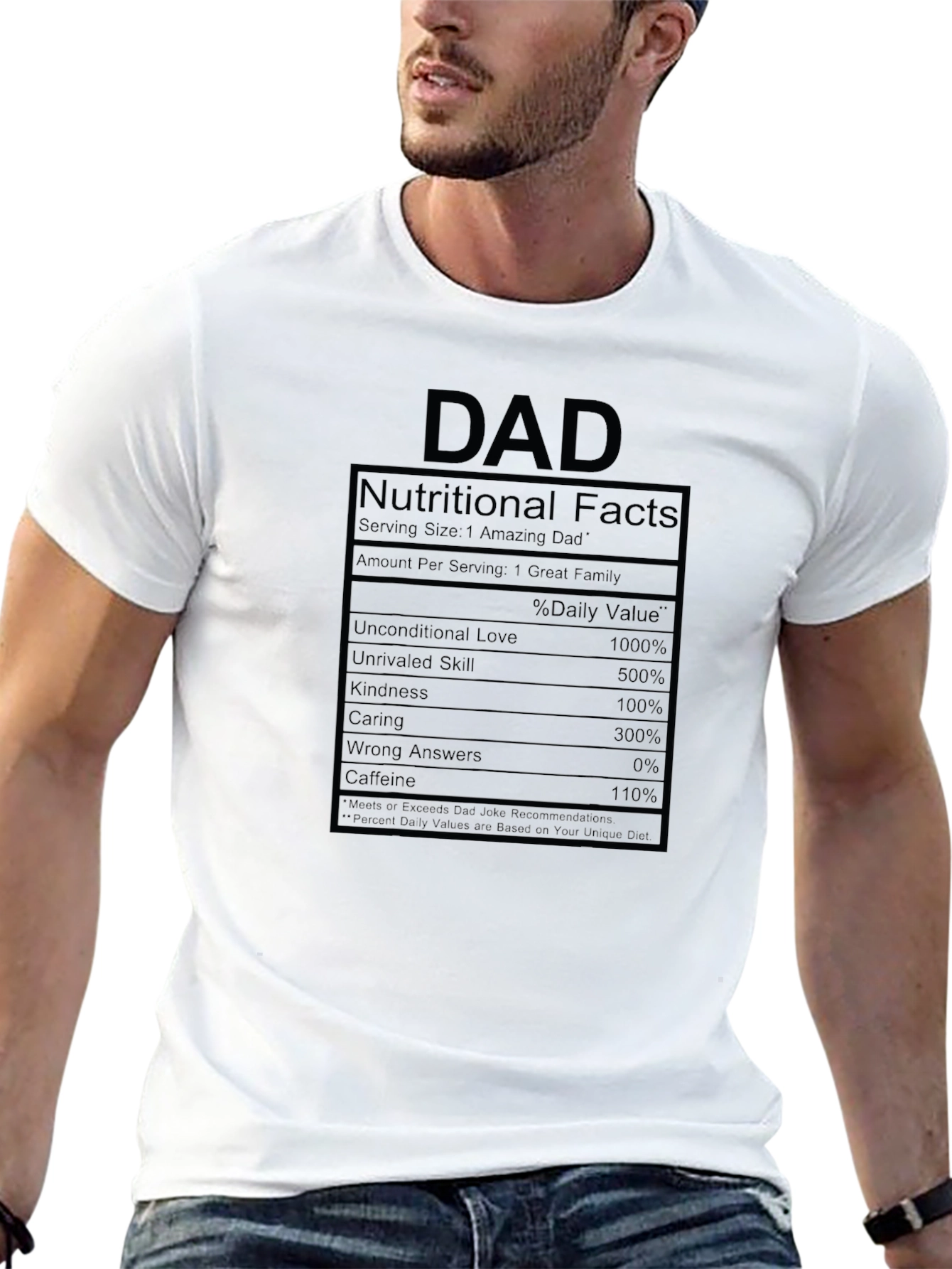 Dad Nutritional Facts Black T-Shirt