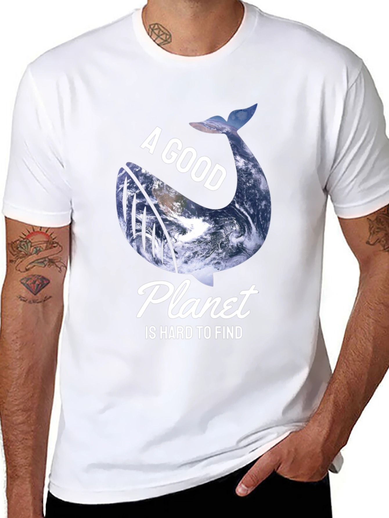 Good Planet Whale Graphic Black T-Shirt