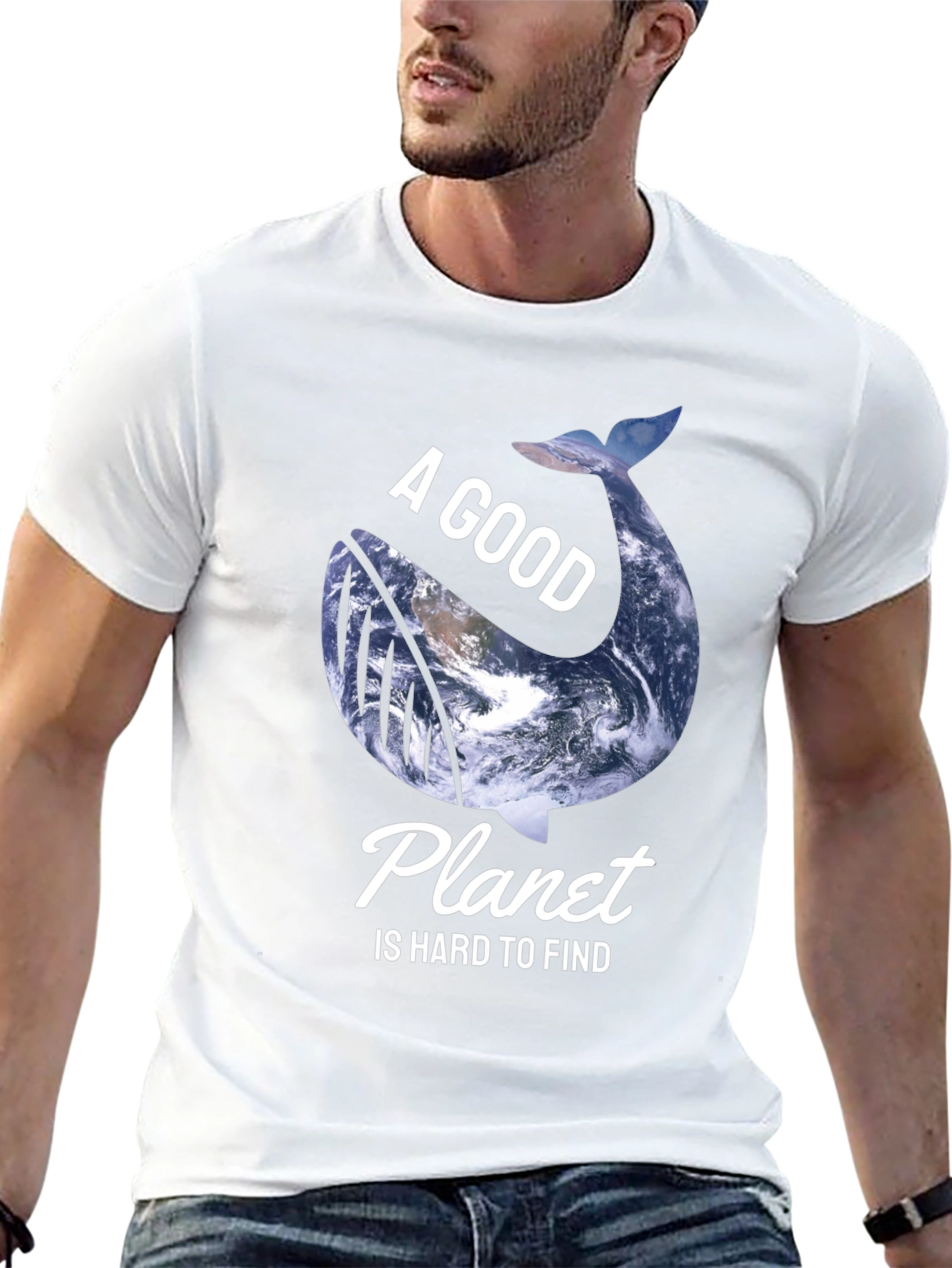 Good Planet Whale Graphic Black T-Shirt