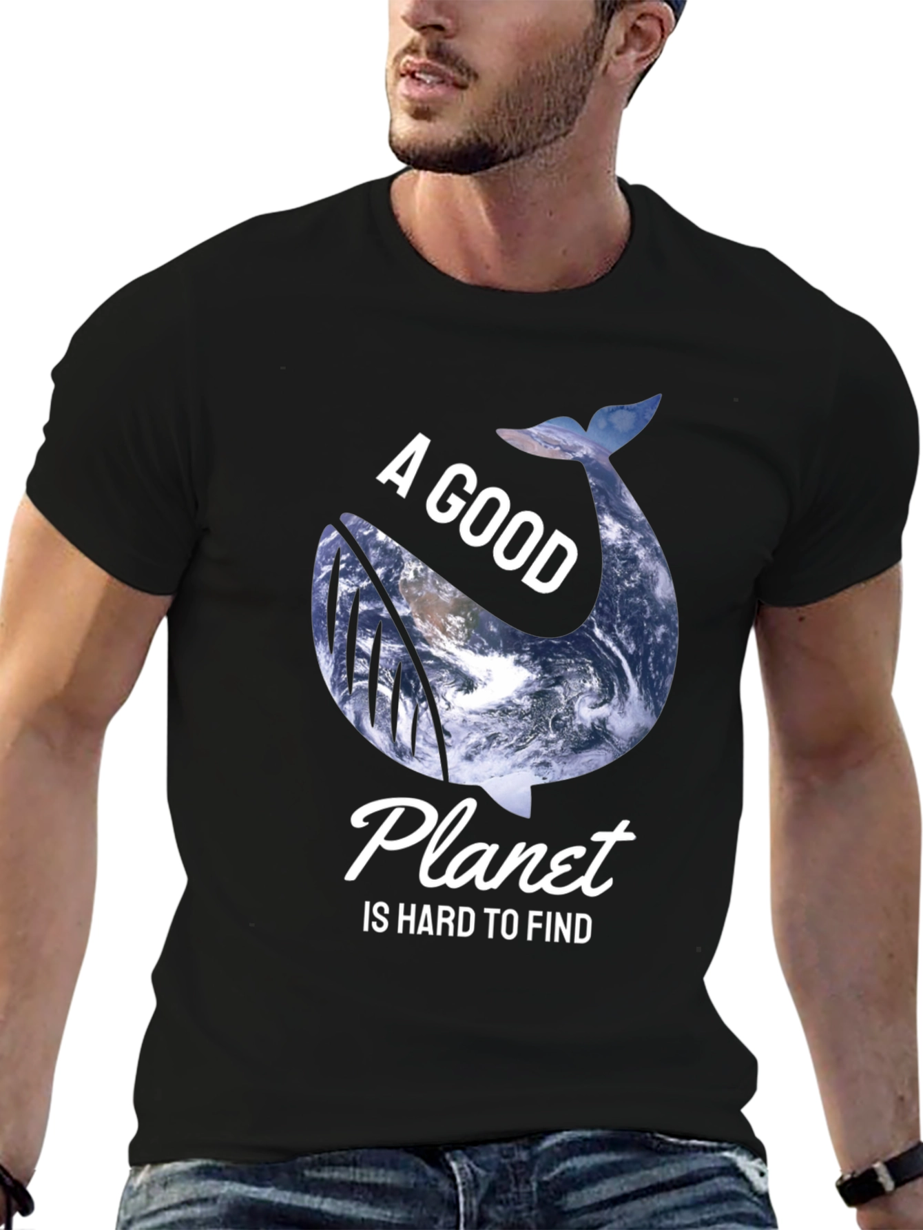 Good Planet Whale Graphic Black T-Shirt