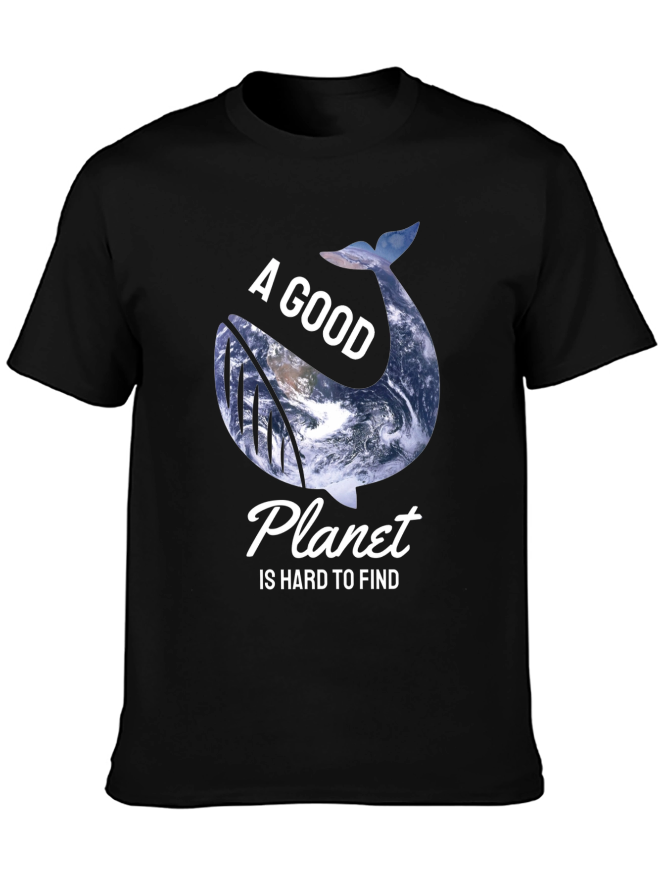 Good Planet Whale Graphic Black T-Shirt