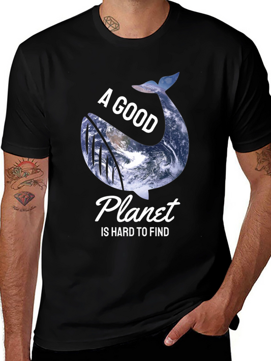 Good Planet Whale Graphic Black T-Shirt
