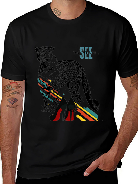 See More Graphic Print T-Shirt - Black Casual Wear