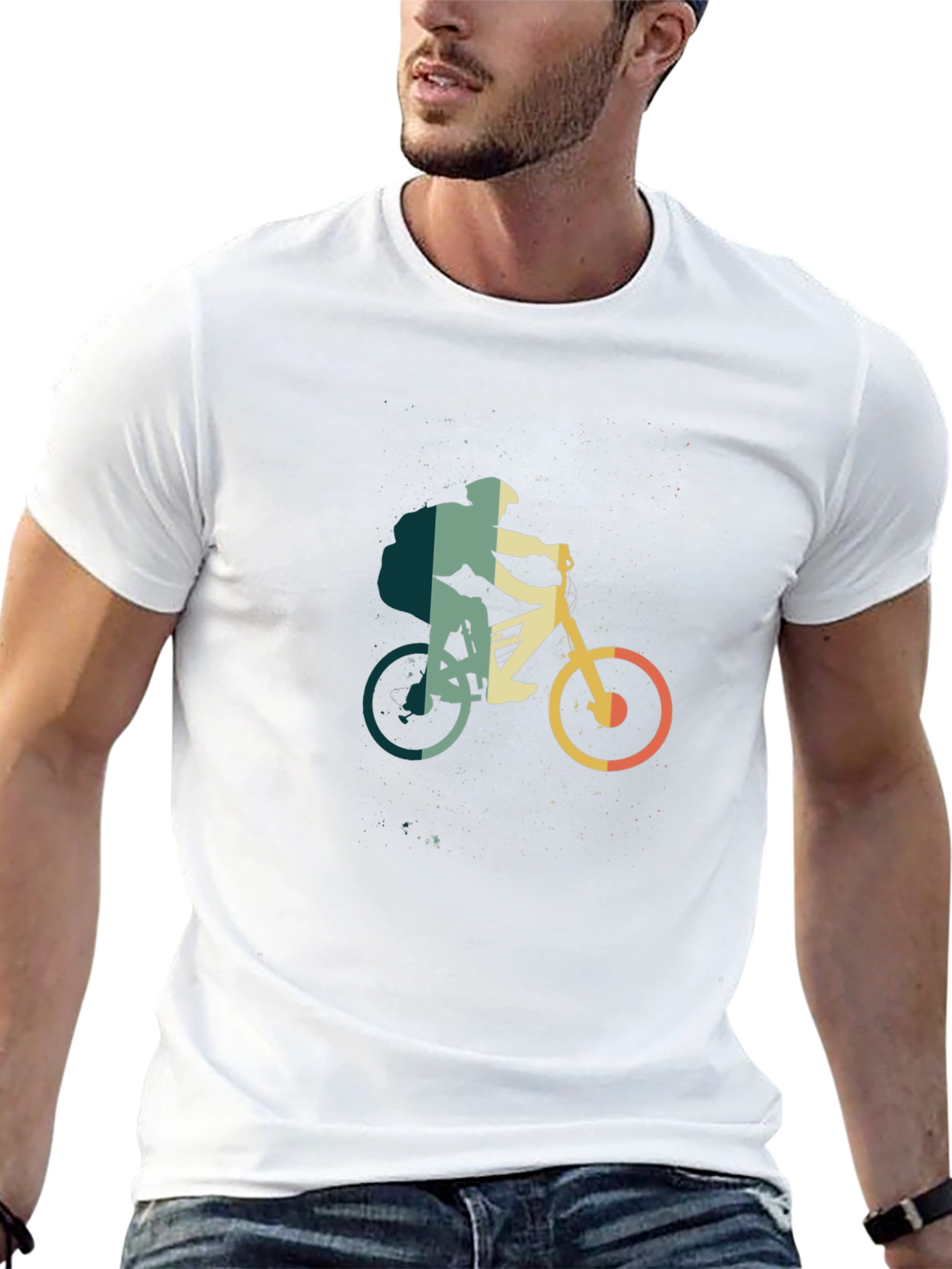 Mountain Biker Graphic Tee - Retro Style