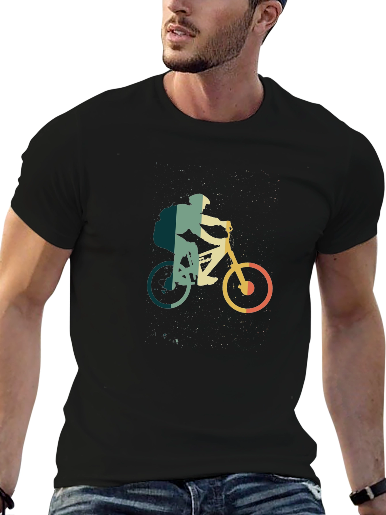 Mountain Biker Graphic Tee - Retro Style