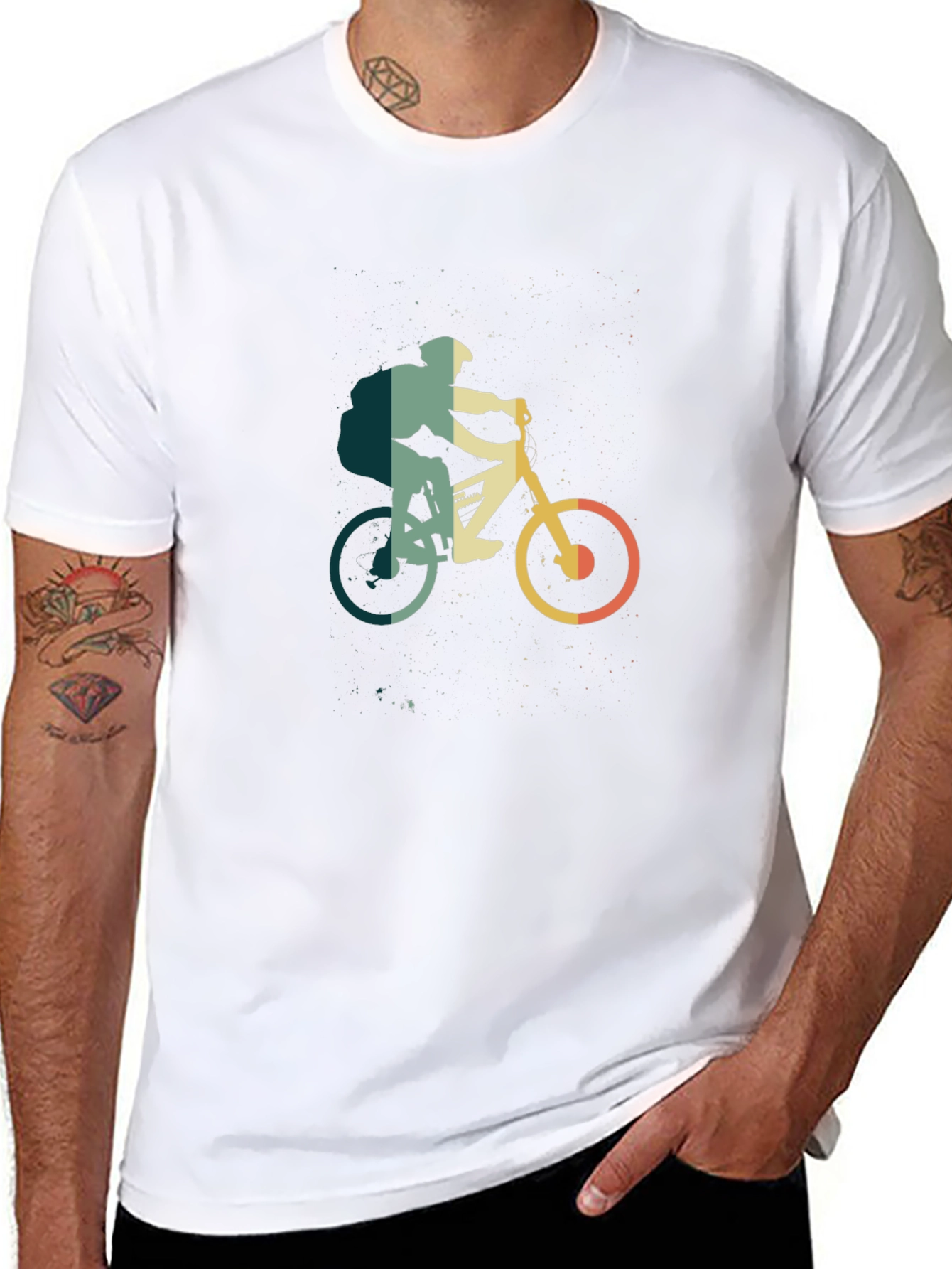 Mountain Biker Graphic Tee - Retro Style