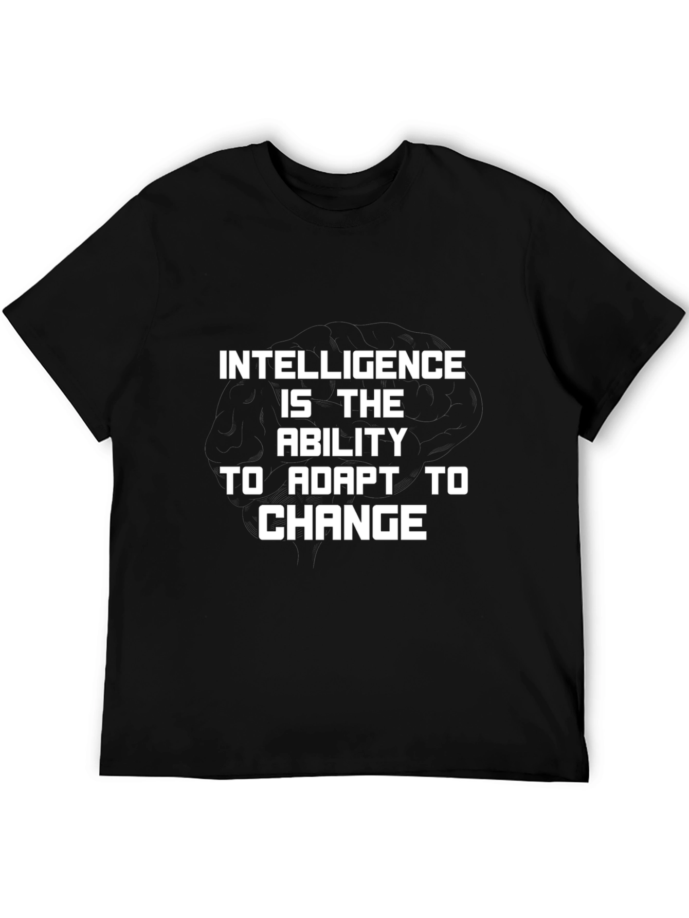 Intelligence is Adaptability Black Graphic Tee