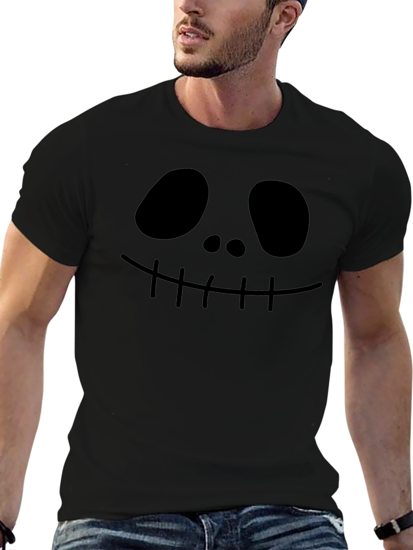 Spooky Face Black Graphic Tee