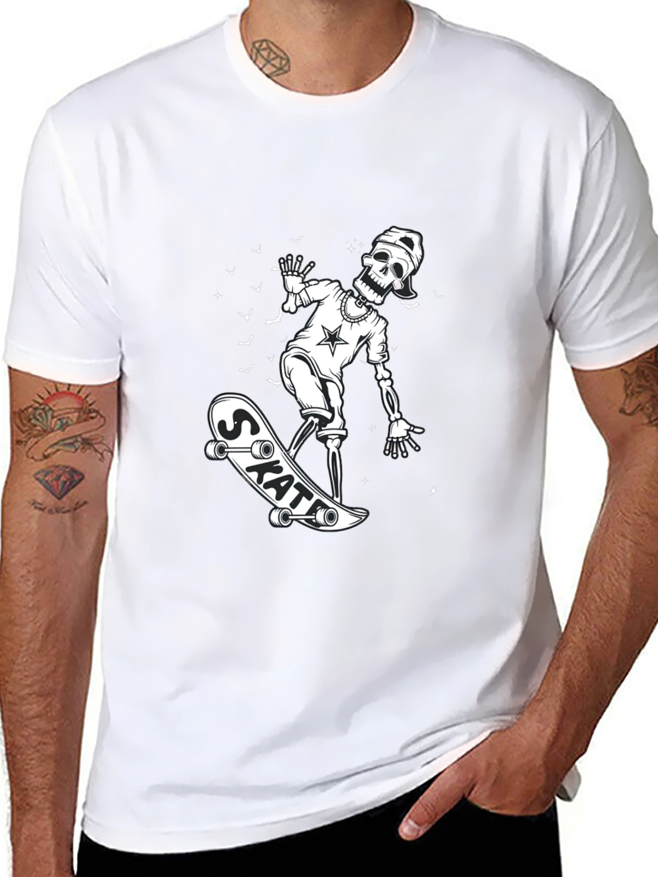 Skateboarding Skeleton Graphic Tee