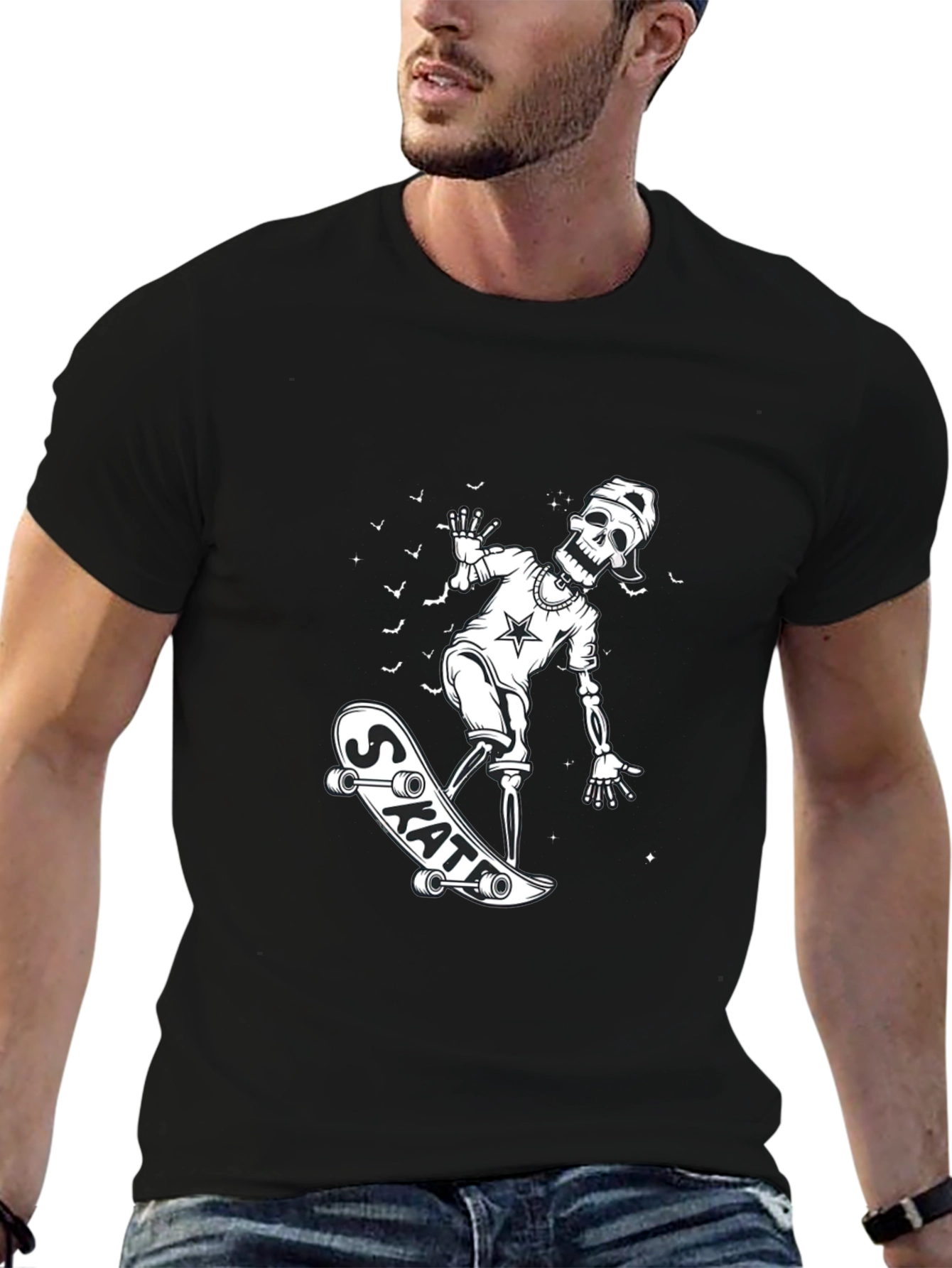 Skateboarding Skeleton Graphic Tee