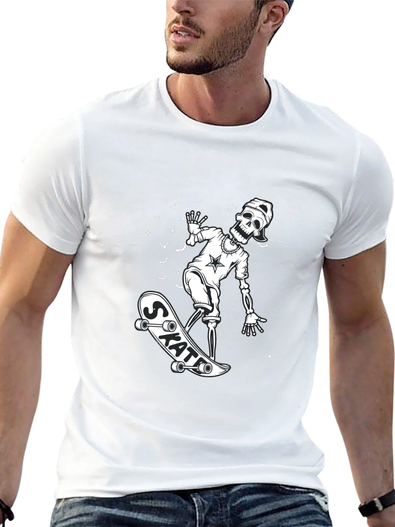 Skateboarding Skeleton Graphic Tee