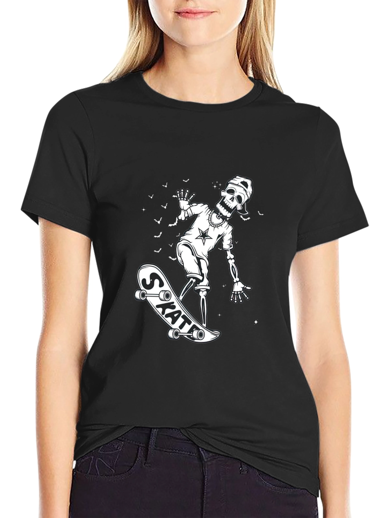 Skateboarding Skeleton Graphic Tee