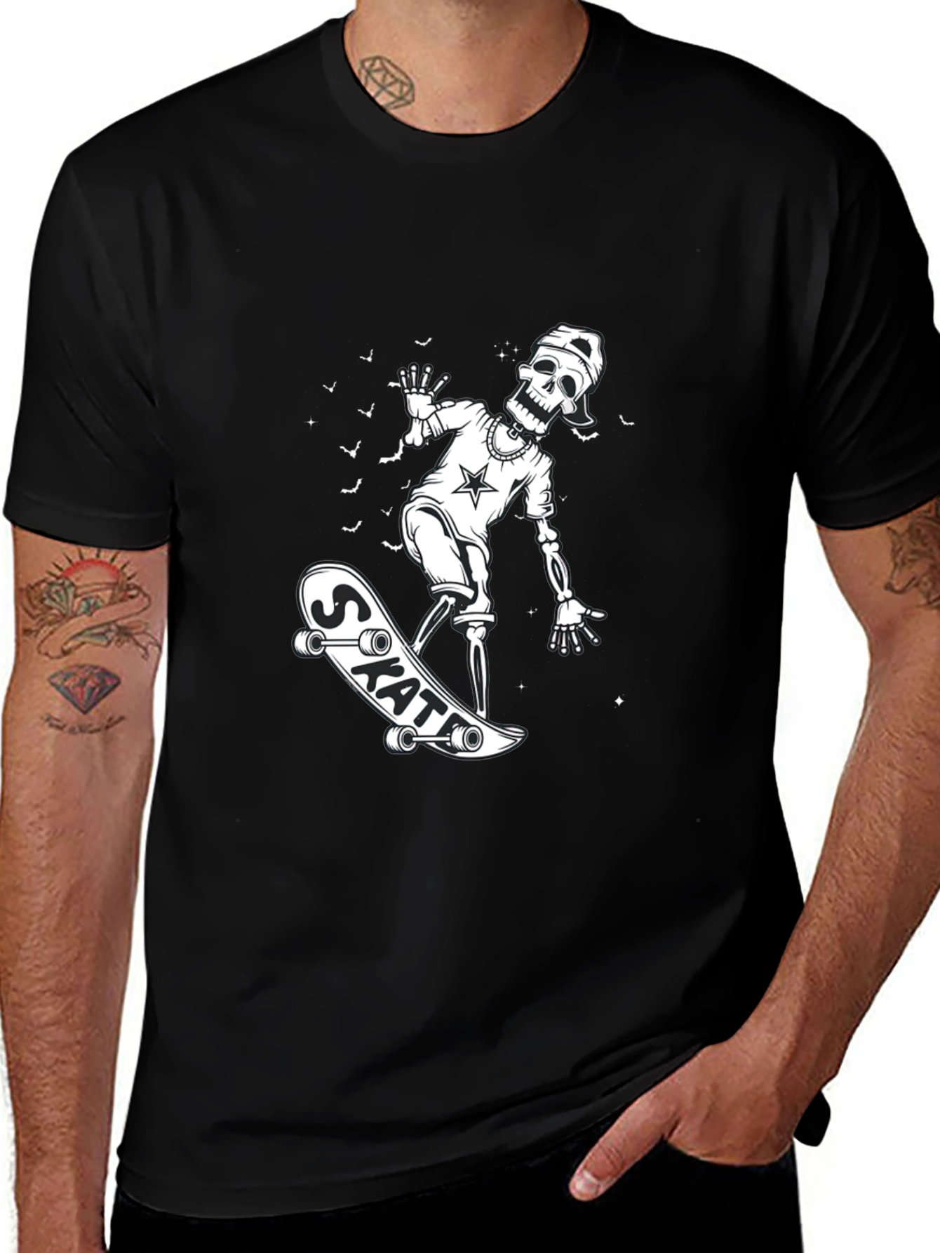 Skateboarding Skeleton Graphic Tee