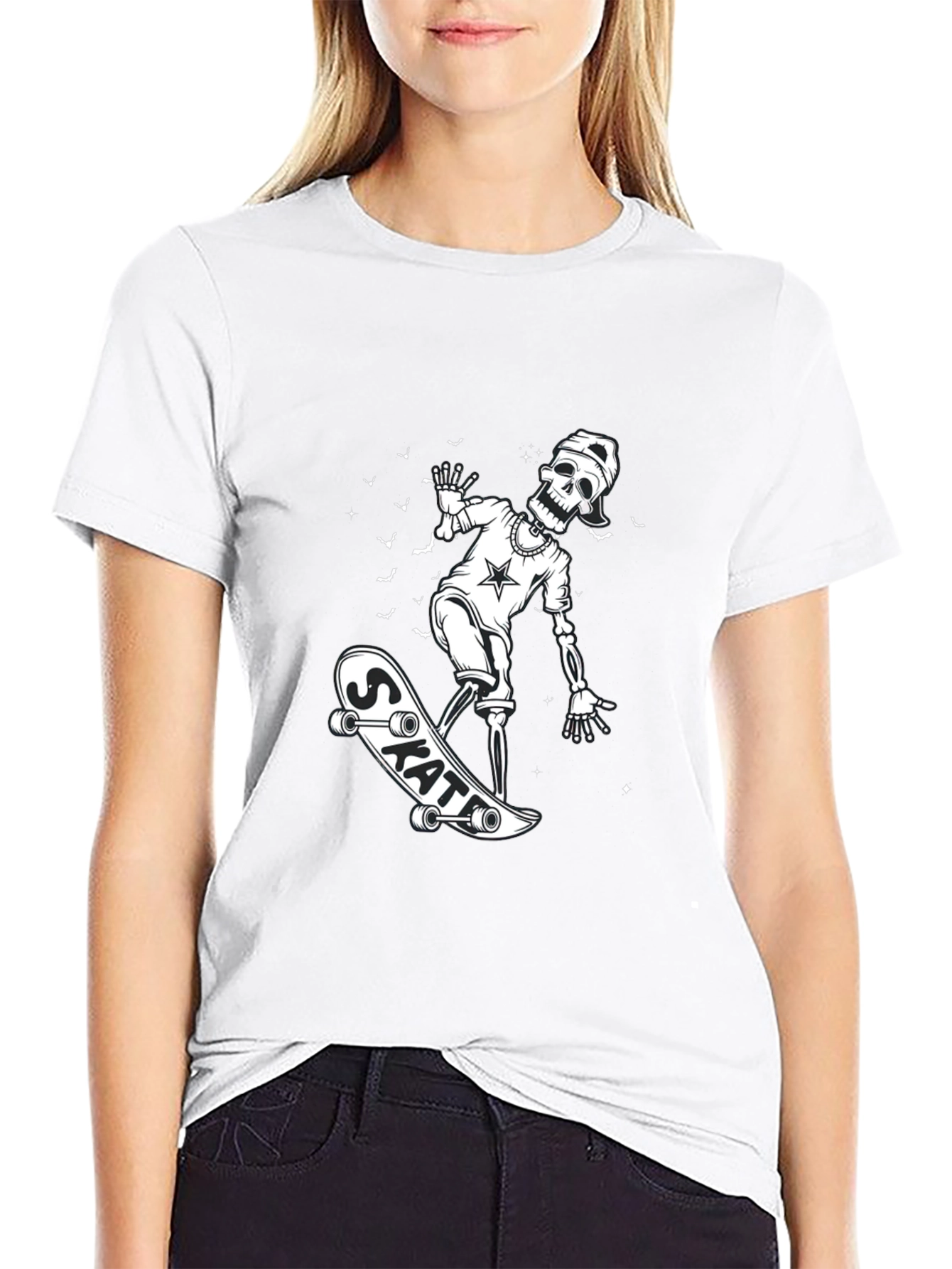 Skateboarding Skeleton Graphic Tee