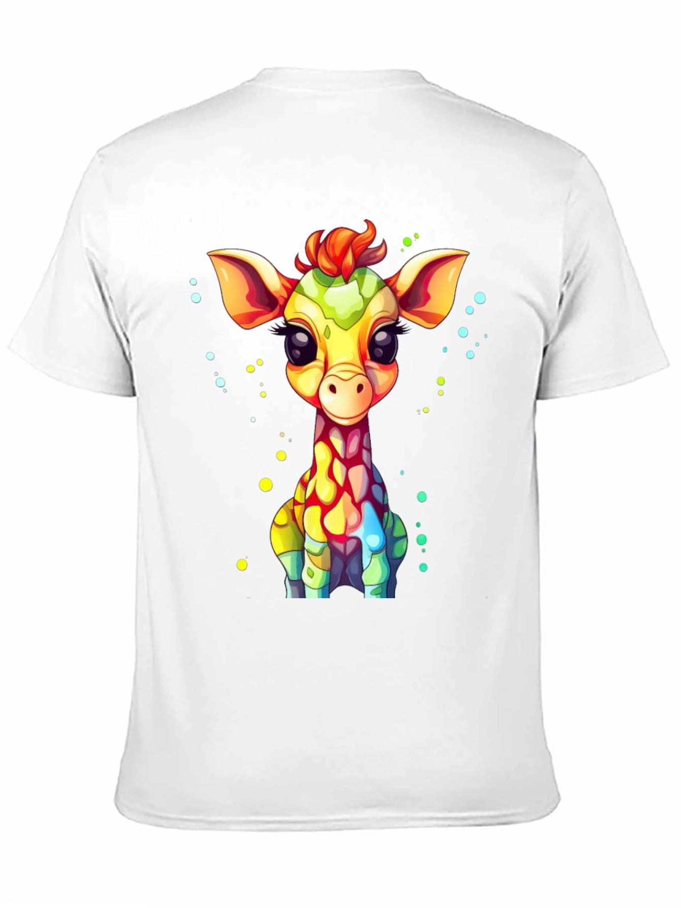 Cartoon Giraffe Graphic Tee - Unisex Black T-Shirt
