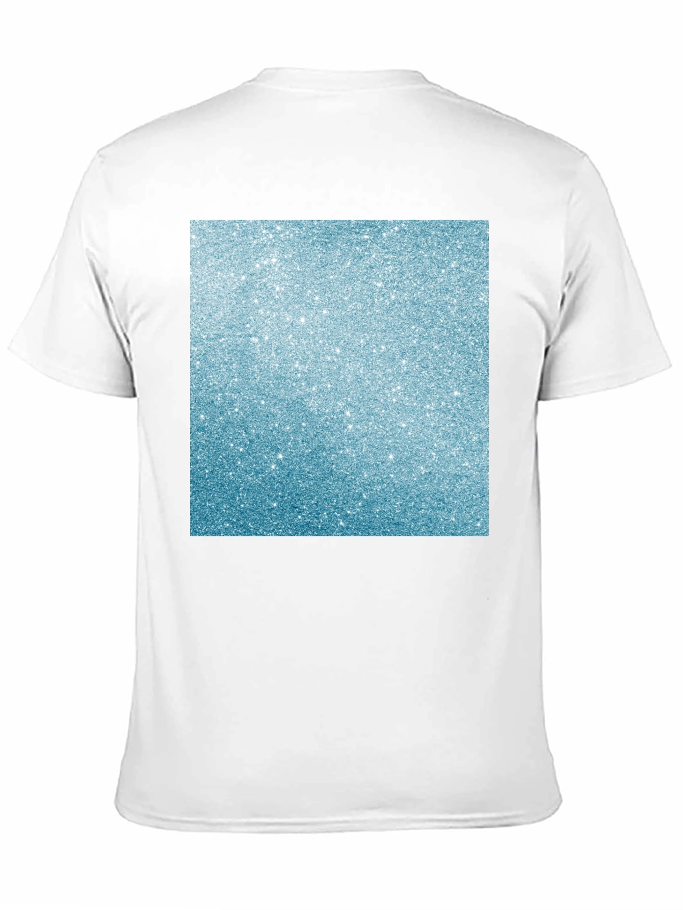 Mens Black T-Shirt with Glitter Square Design