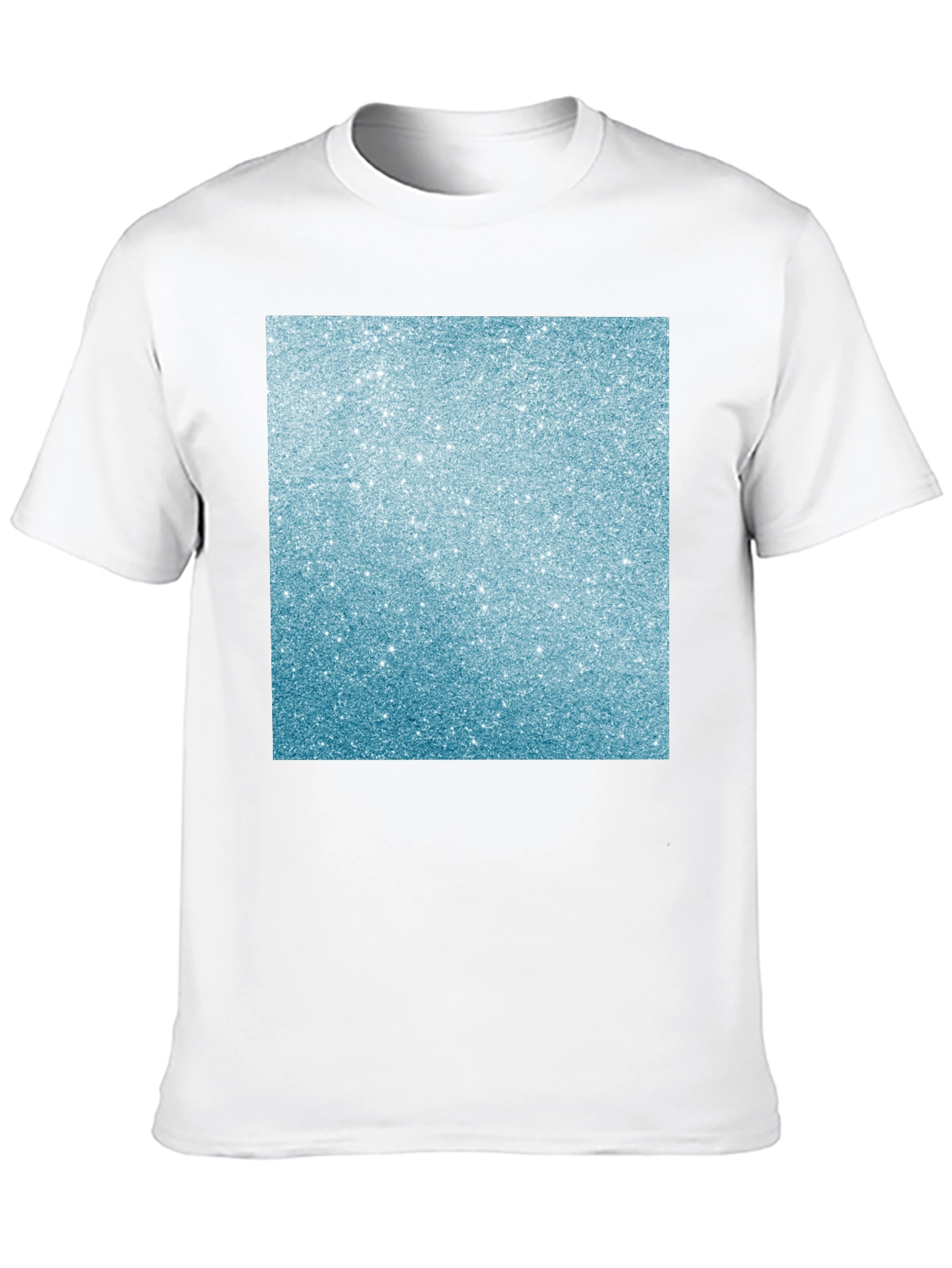Mens Black T-Shirt with Glitter Square Design