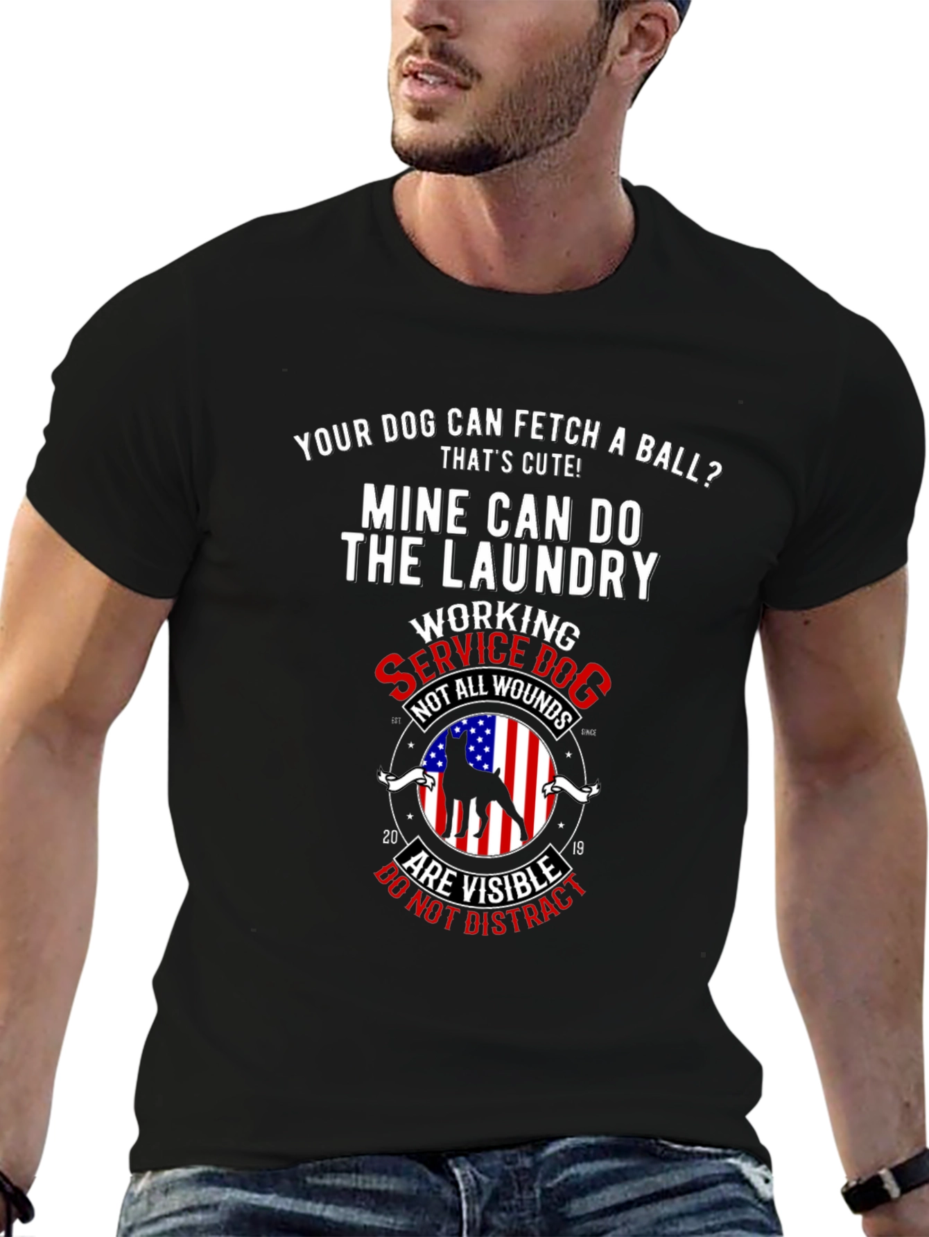 Service Dog Laundry T-Shirt - Veteran Support