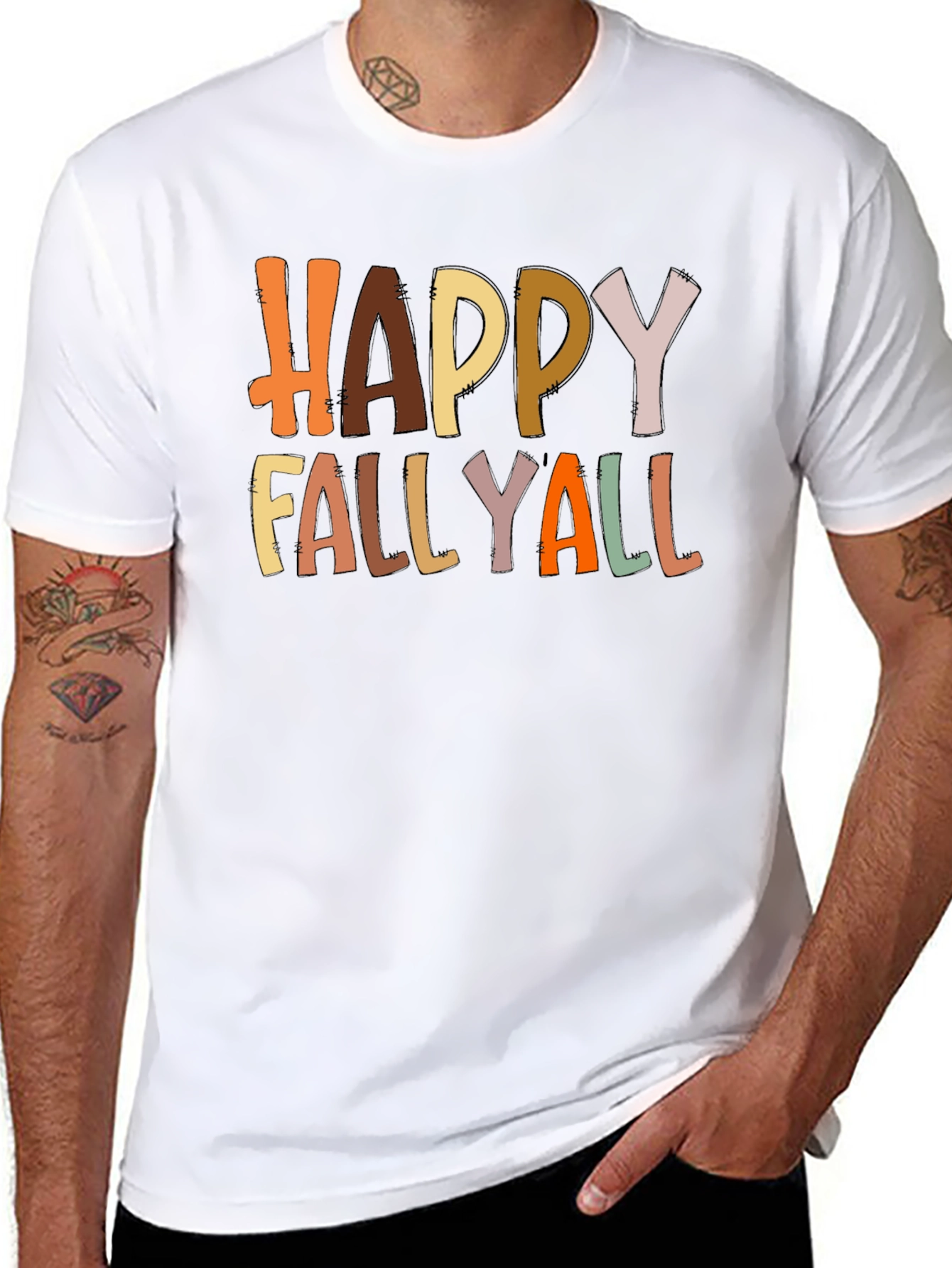 Happy Fallyall Graphic Tee - Fall Season Shirt