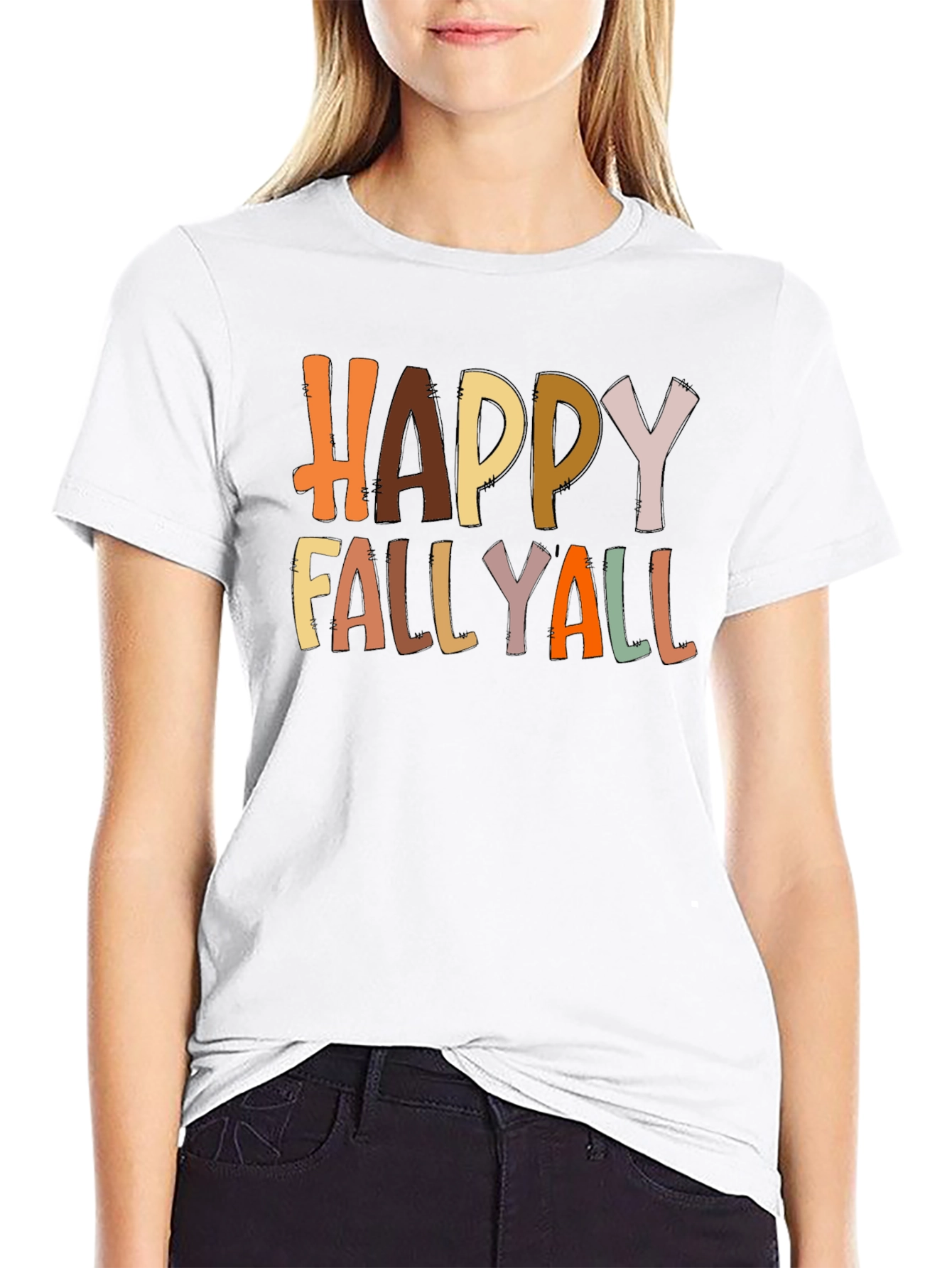 Happy Fallyall Graphic Tee - Fall Season Shirt