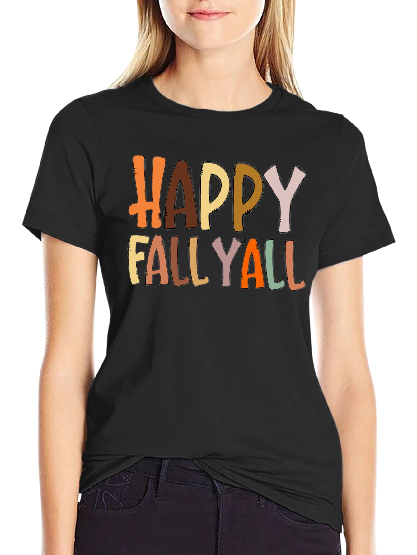 Happy Fallyall Graphic Tee - Fall Season Shirt