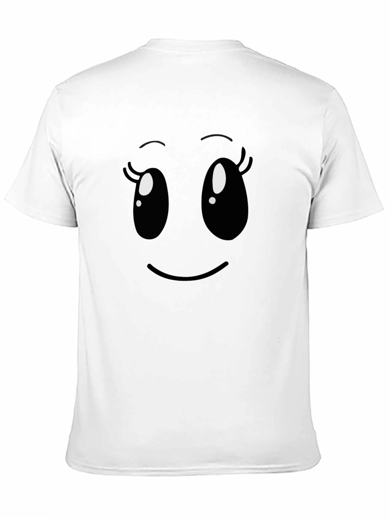 Cute Cartoon Face Black T-Shirt