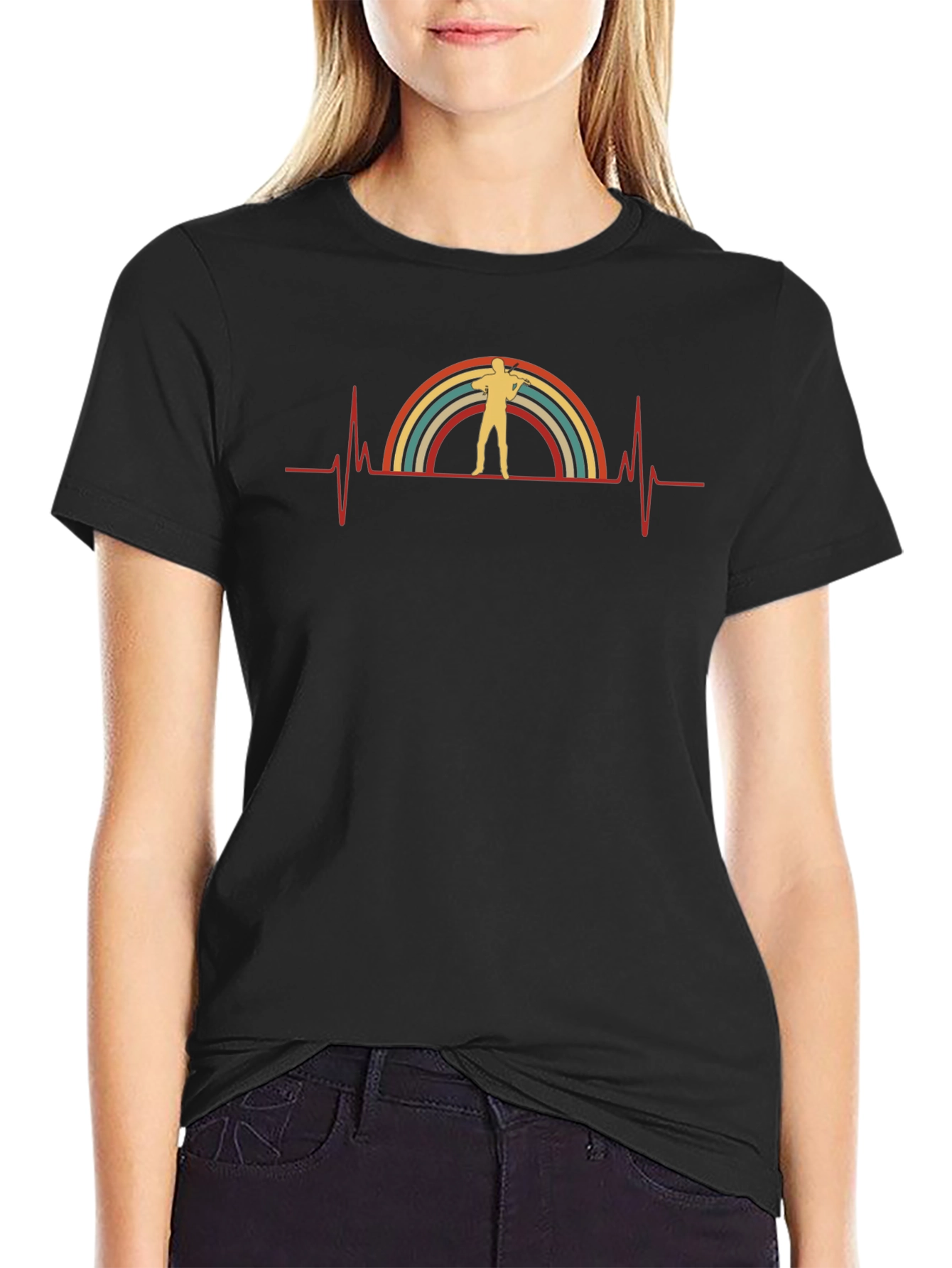Retro Archer Heartbeat T-Shirt - Archery Lover Tee