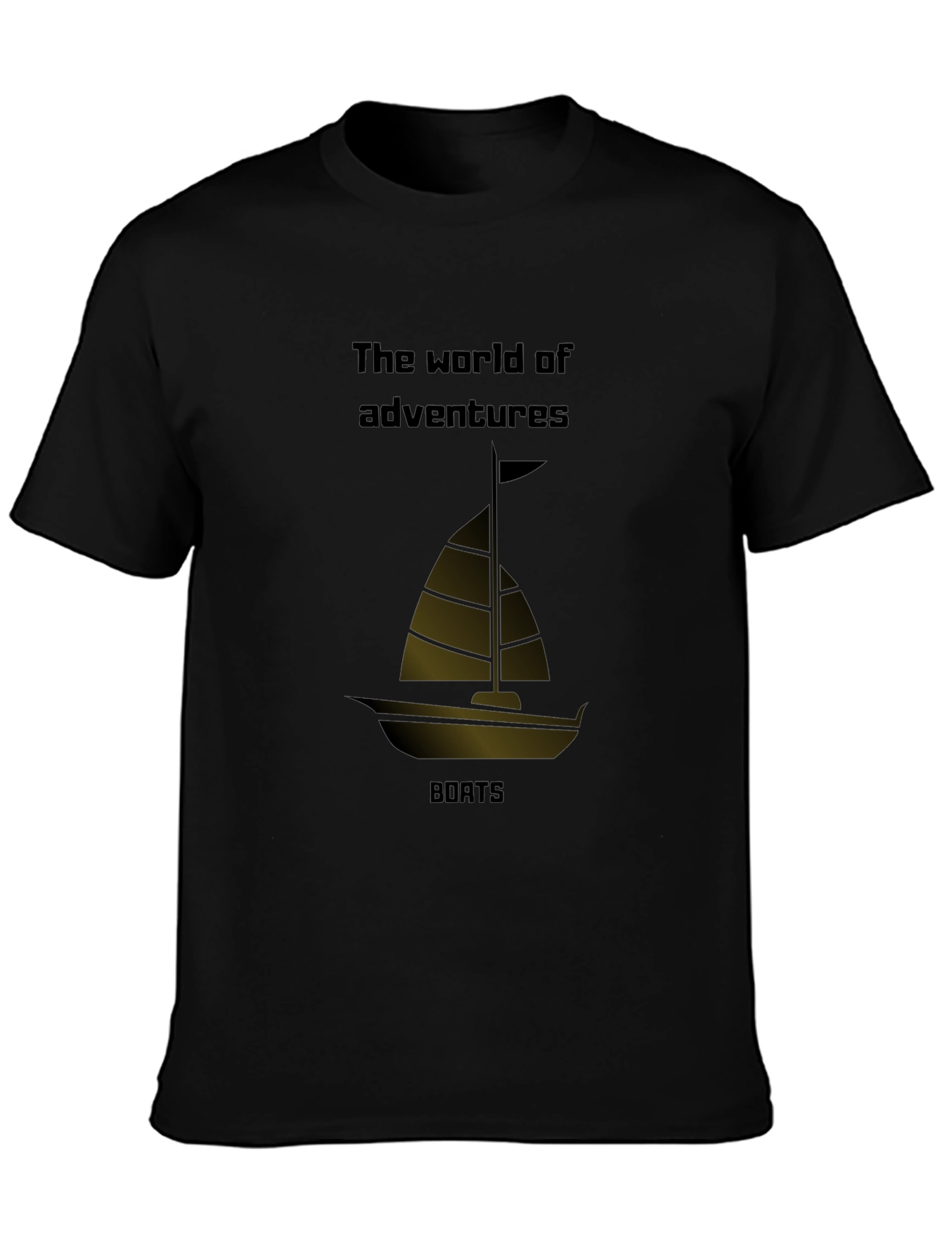 Adventure Awaits: The World of Boats Black T-Shirt