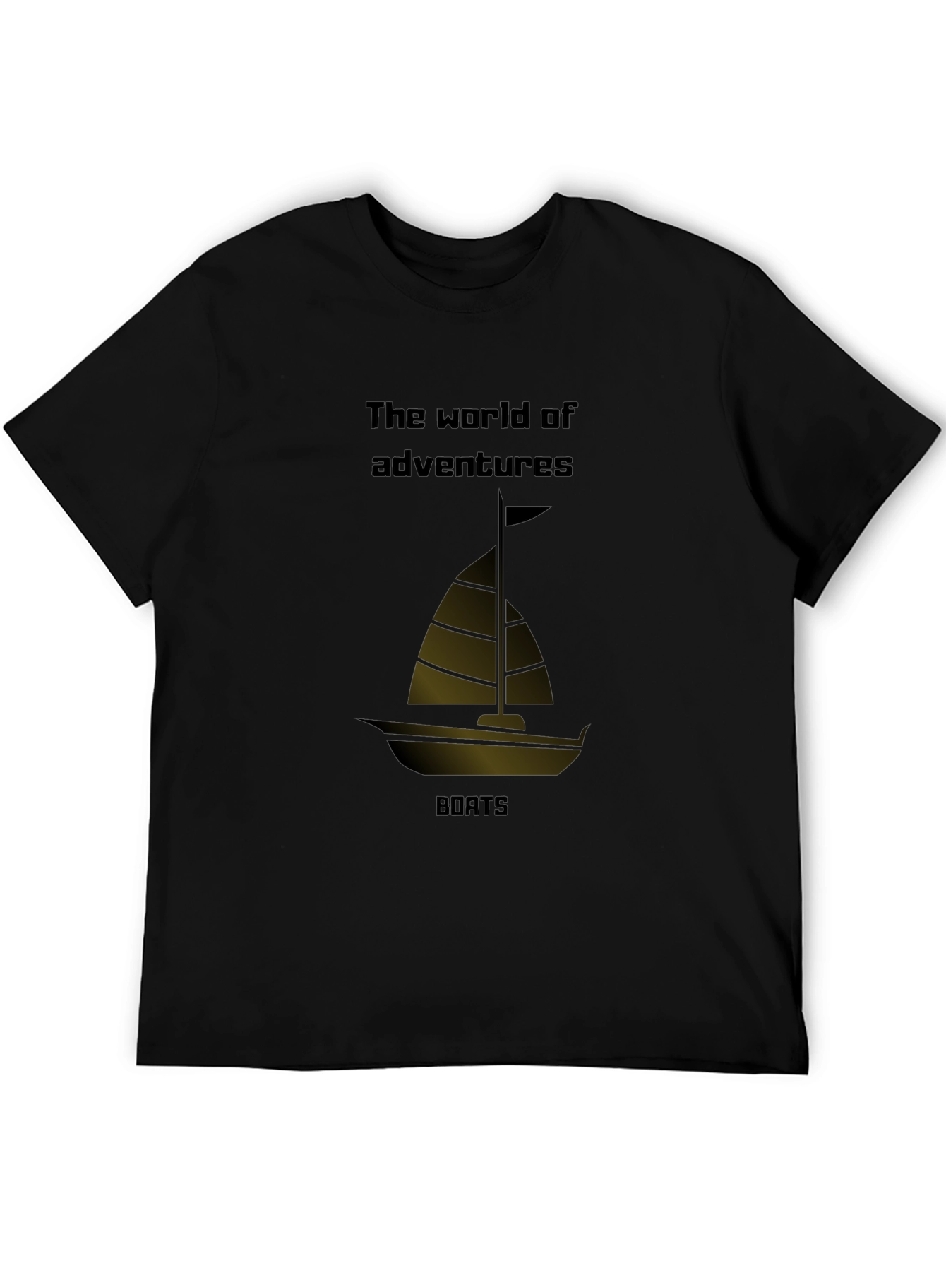 Adventure Awaits: The World of Boats Black T-Shirt