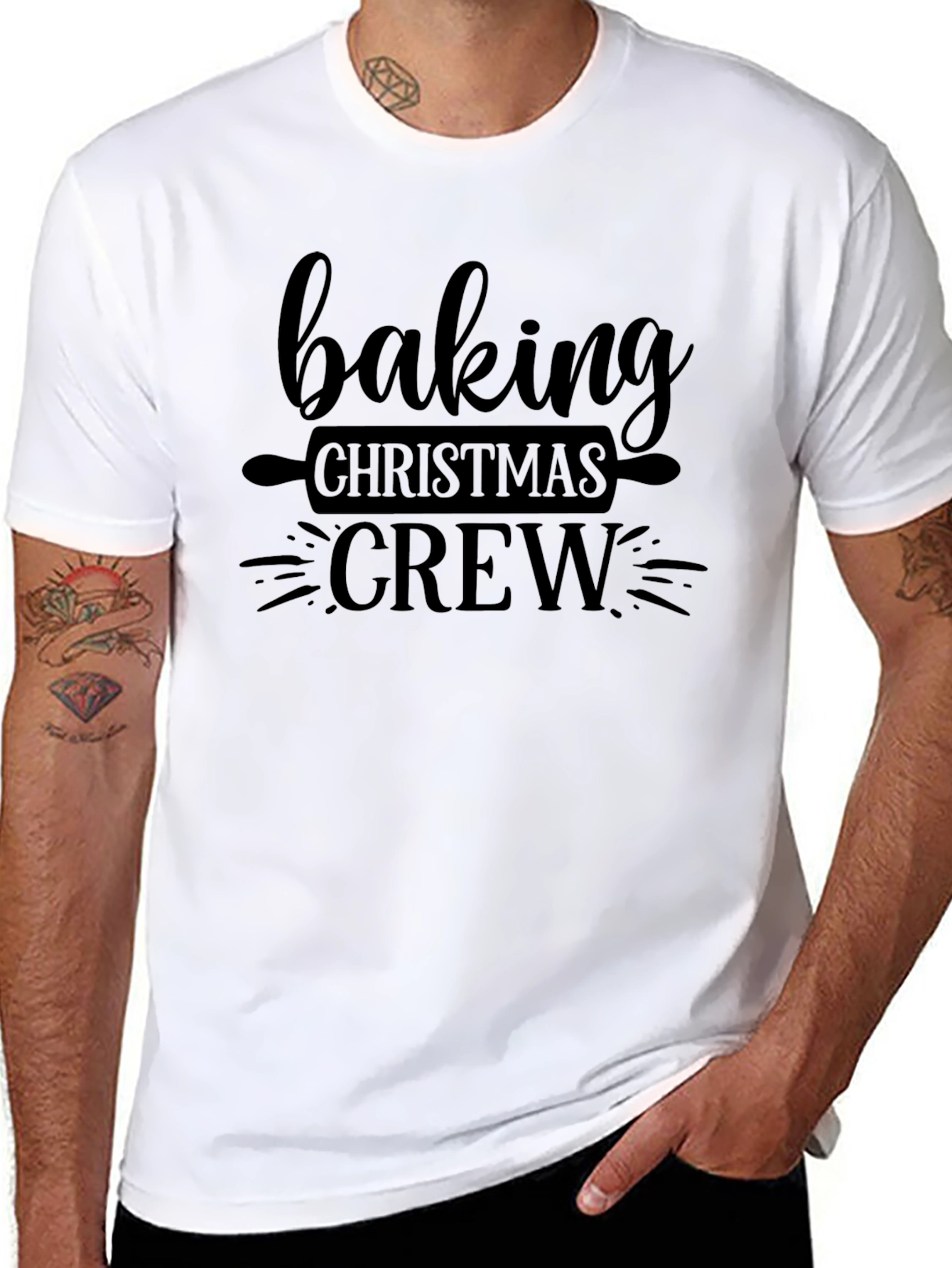 Baking Christmas Crew Black T-Shirt