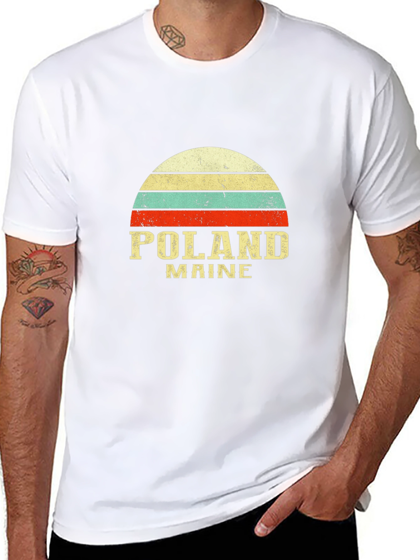 Poland Maine Retro Graphic T-Shirt