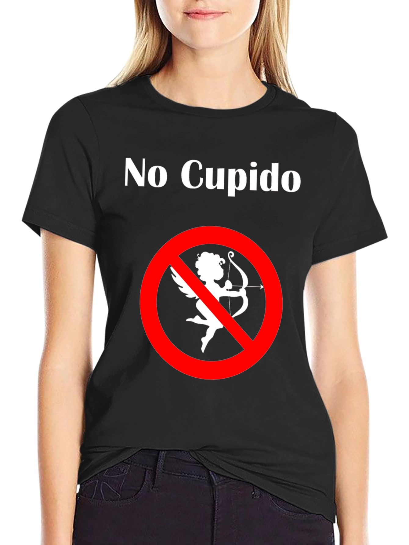 No Cupido T-Shirt - Anti-Valentines Day Humor Tee