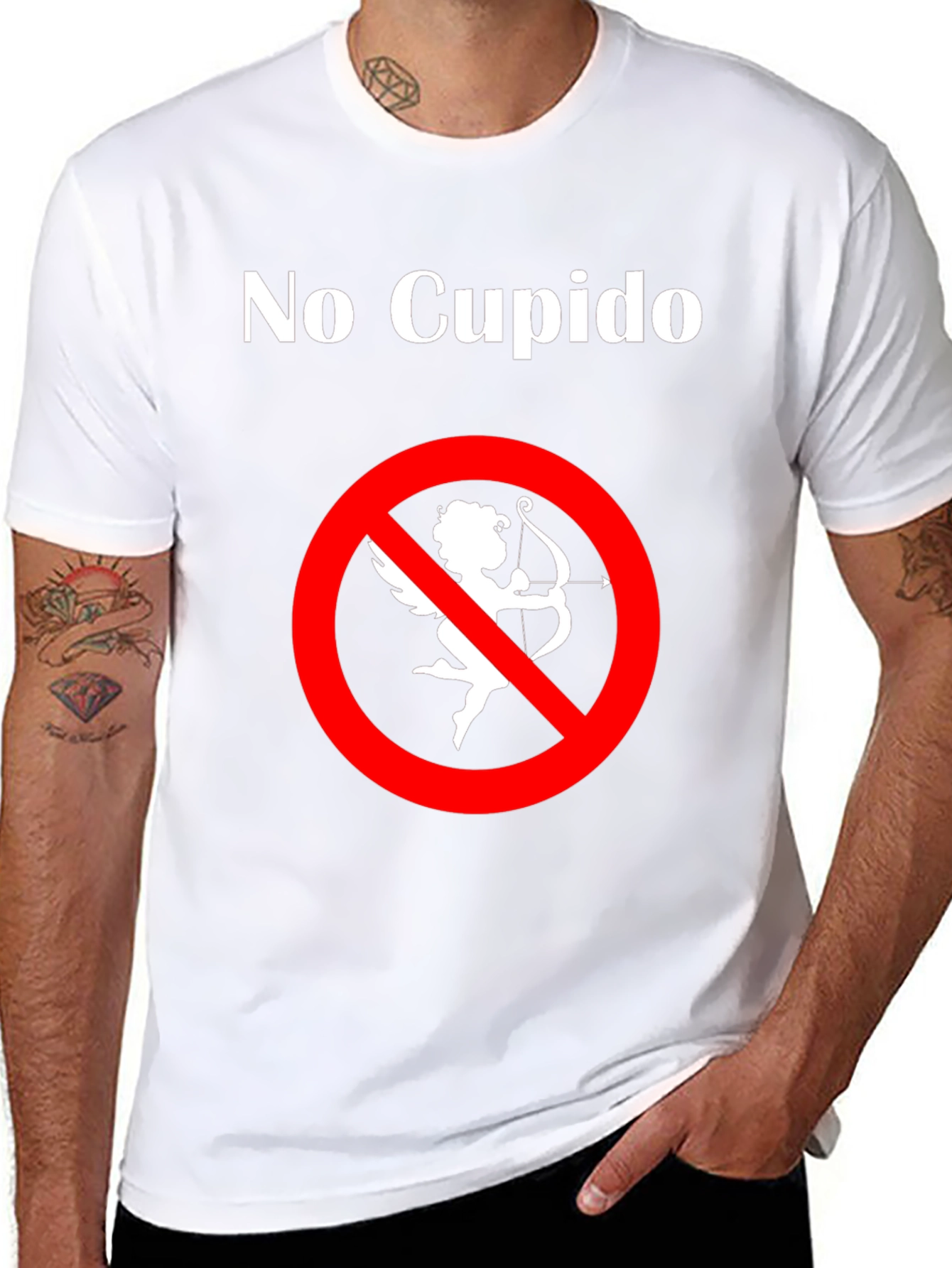 No Cupido T-Shirt - Anti-Valentines Day Humor Tee