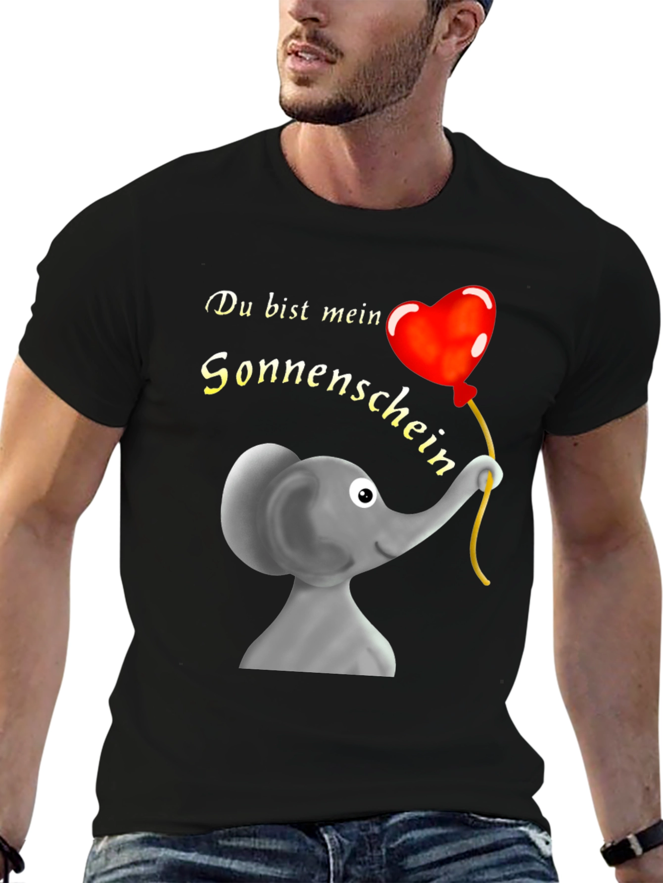 Elephant & Heart Balloon Graphic T-Shirt