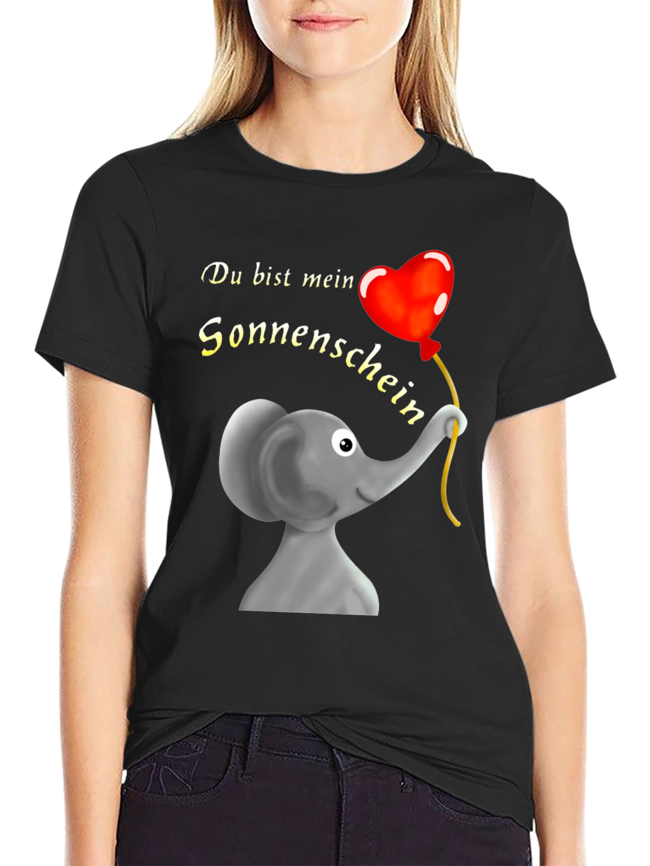 Elephant & Heart Balloon Graphic T-Shirt