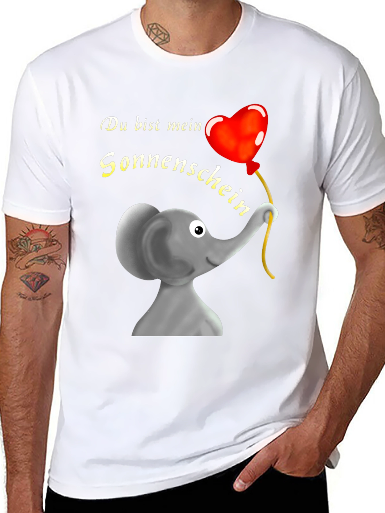 Elephant & Heart Balloon Graphic T-Shirt