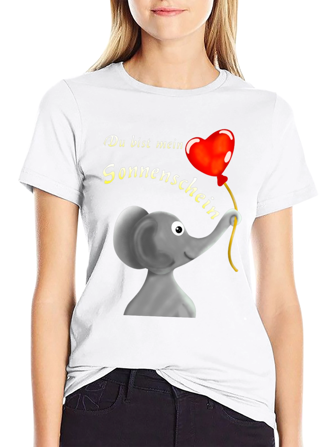 Elephant & Heart Balloon Graphic T-Shirt
