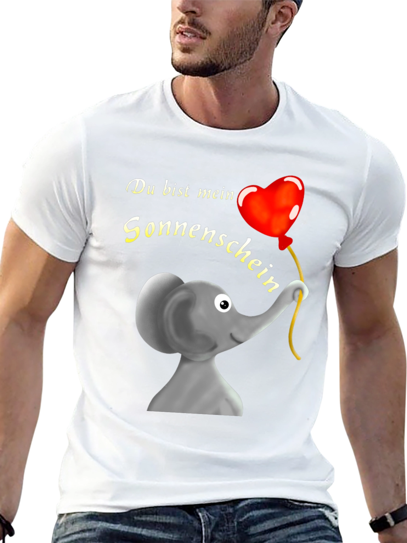 Elephant & Heart Balloon Graphic T-Shirt