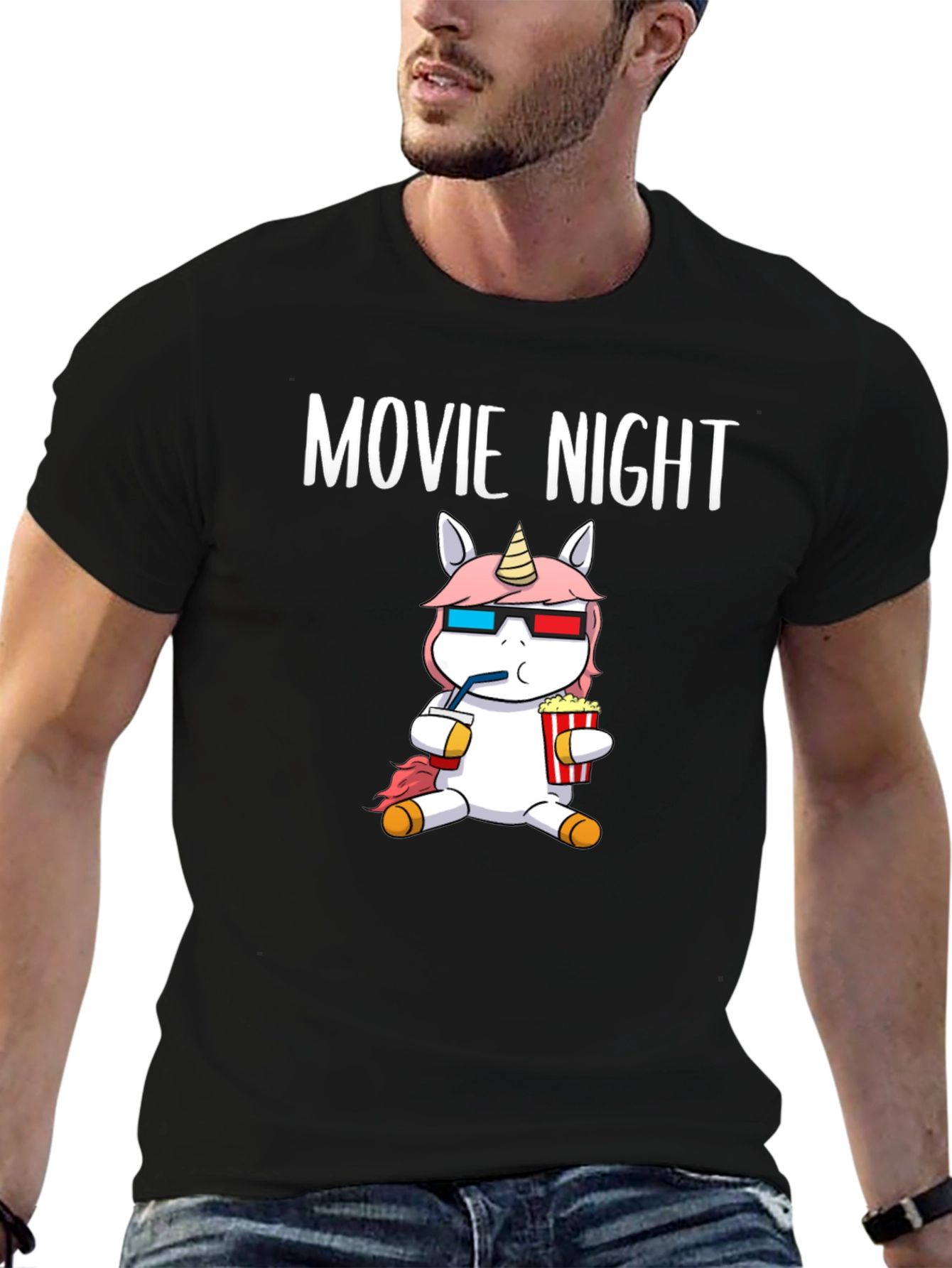 Movie Night Unicorn T-Shirt