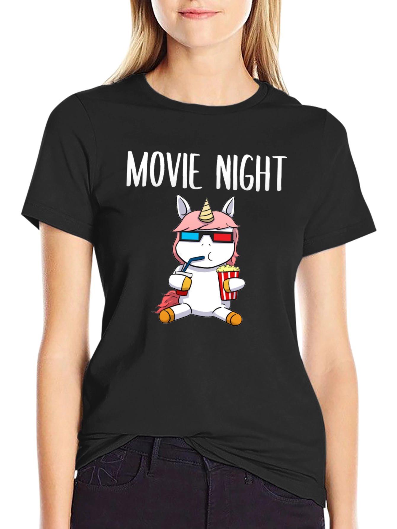 Movie Night Unicorn T-Shirt