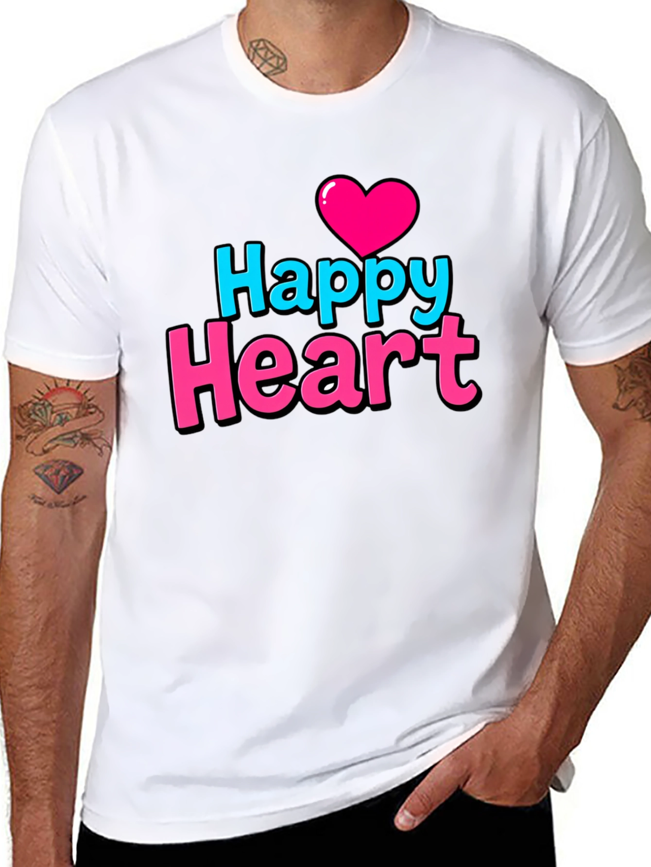 Happy Heart Graphic Print T-Shirt