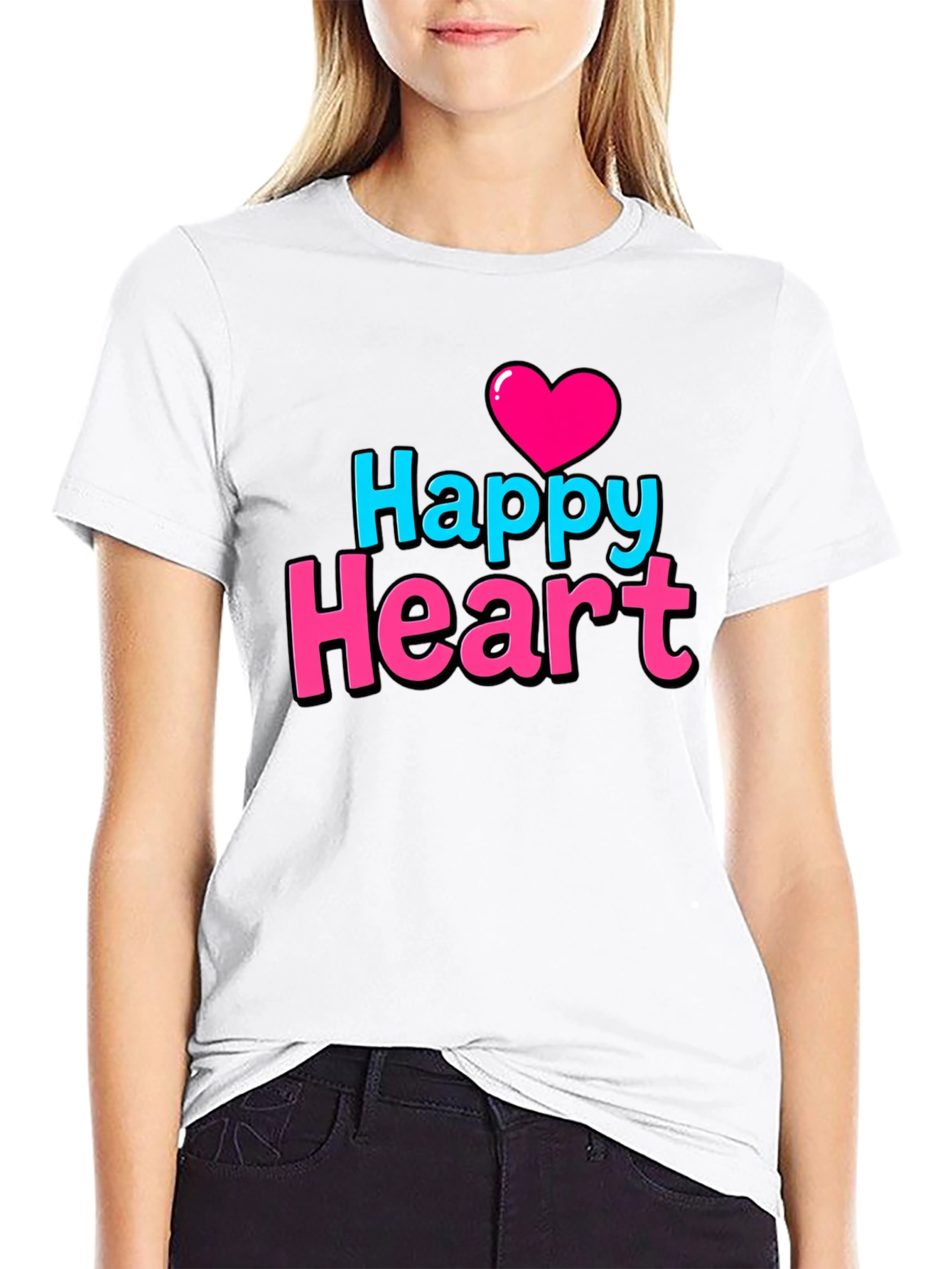 Happy Heart Graphic Print T-Shirt