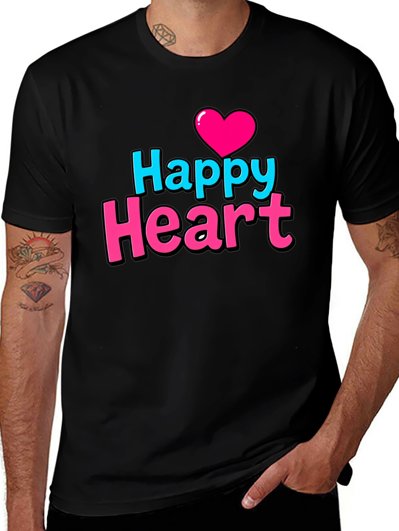 Happy Heart Graphic Print T-Shirt