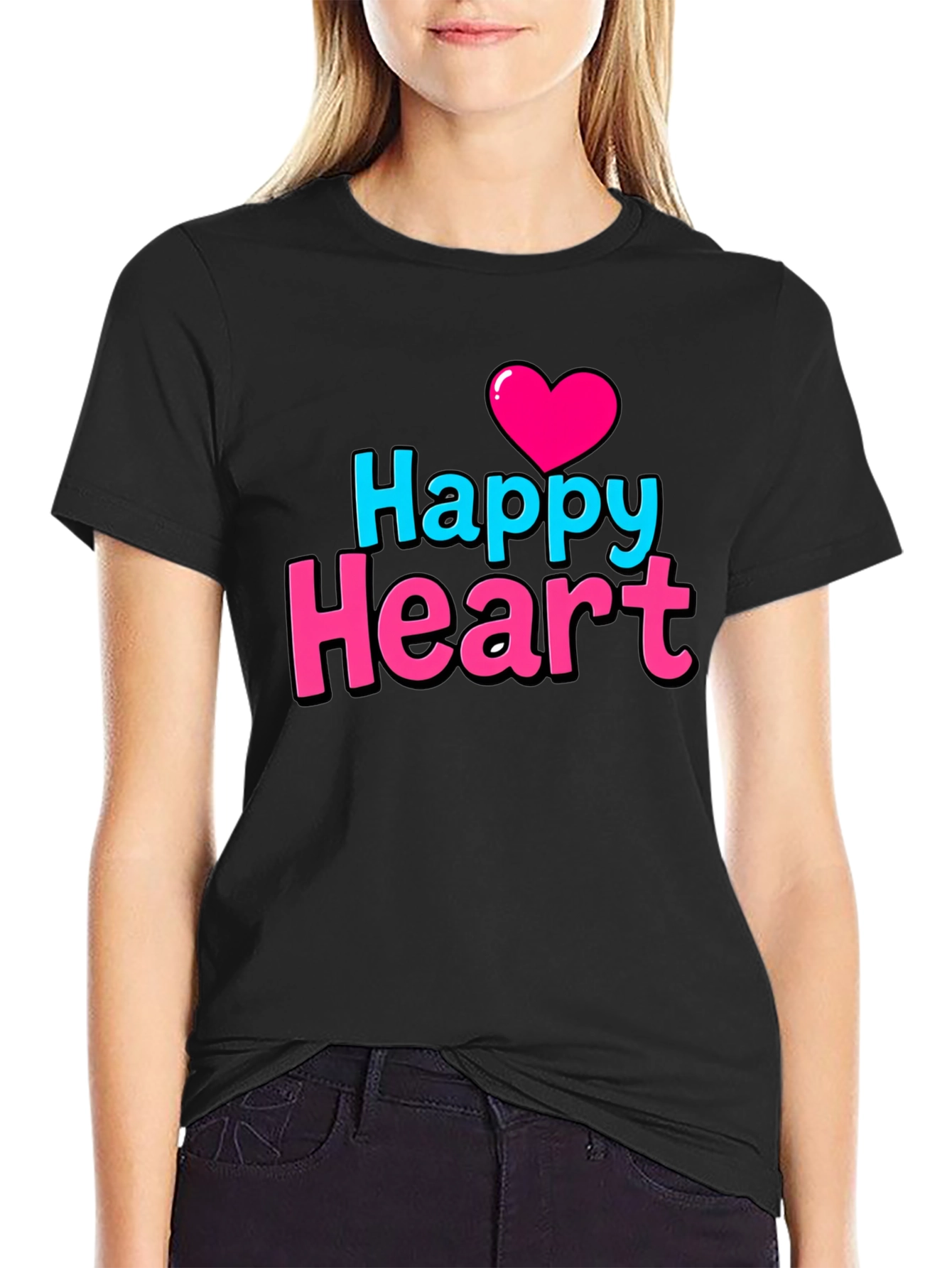 Happy Heart Graphic Print T-Shirt