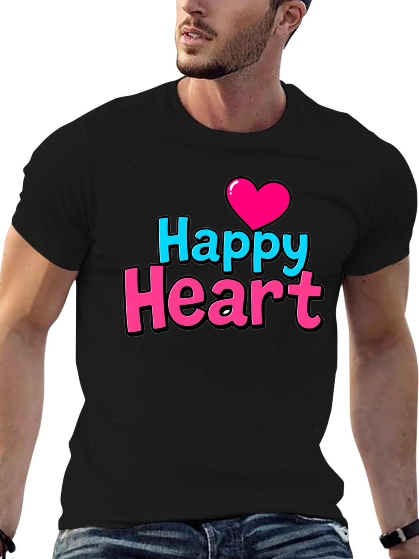 Happy Heart Graphic Print T-Shirt