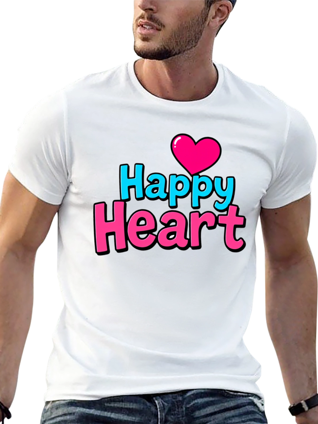 Happy Heart Graphic Print T-Shirt